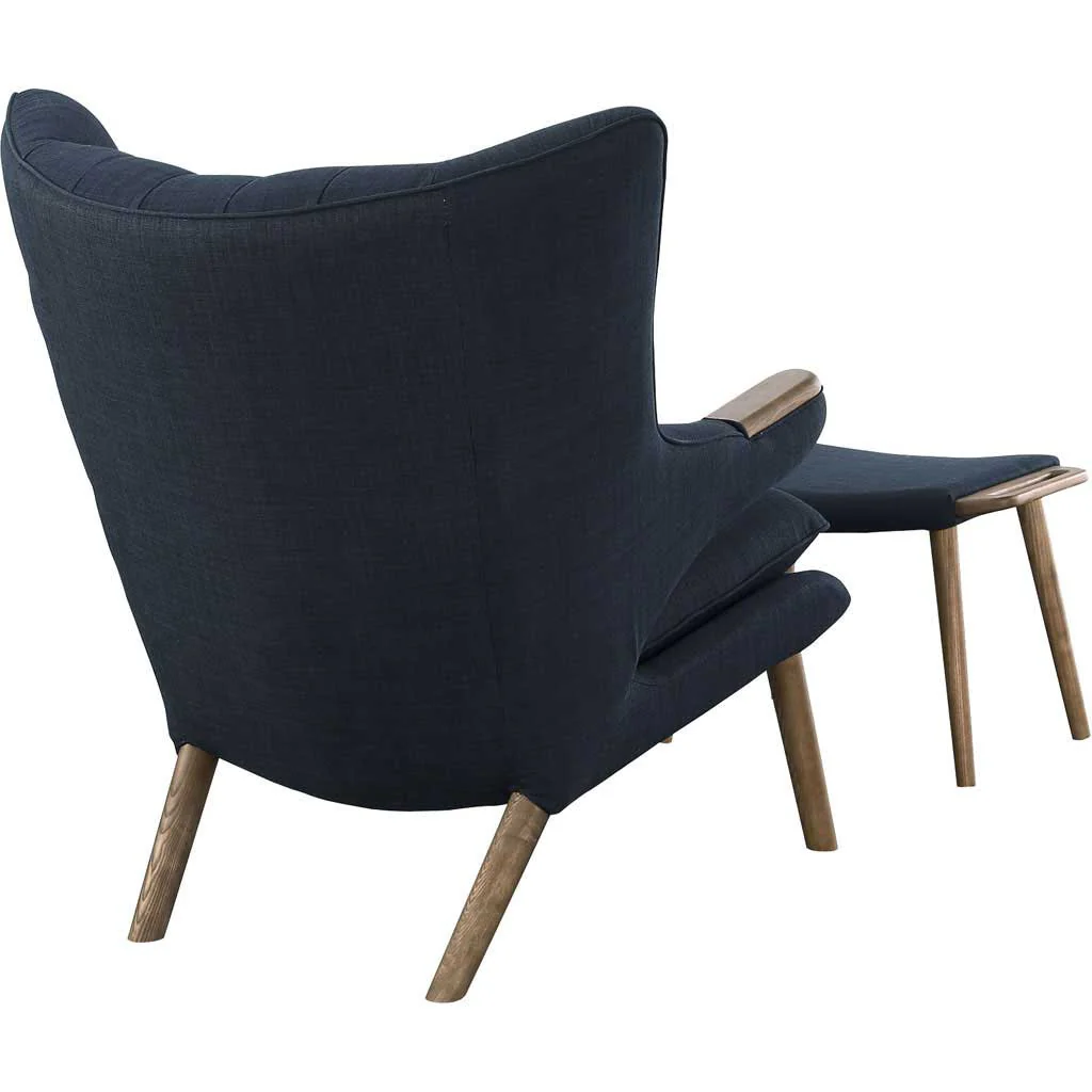 Berlin Lounge Chair and Ottoman Black - Image 3