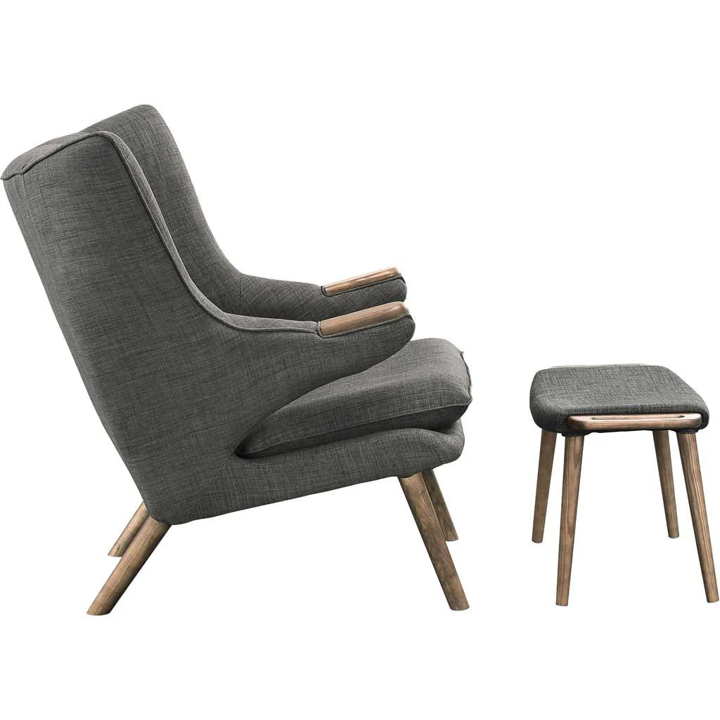 Berlin Lounge Chair and Ottoman Gray - Image 2