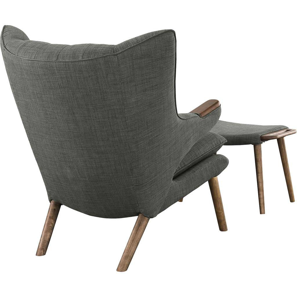 Berlin Lounge Chair and Ottoman Gray - Image 3