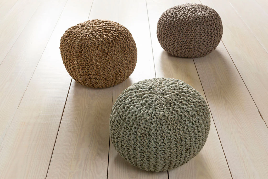 Bermuda Solid Neutral Sphere Pouf - Image 2