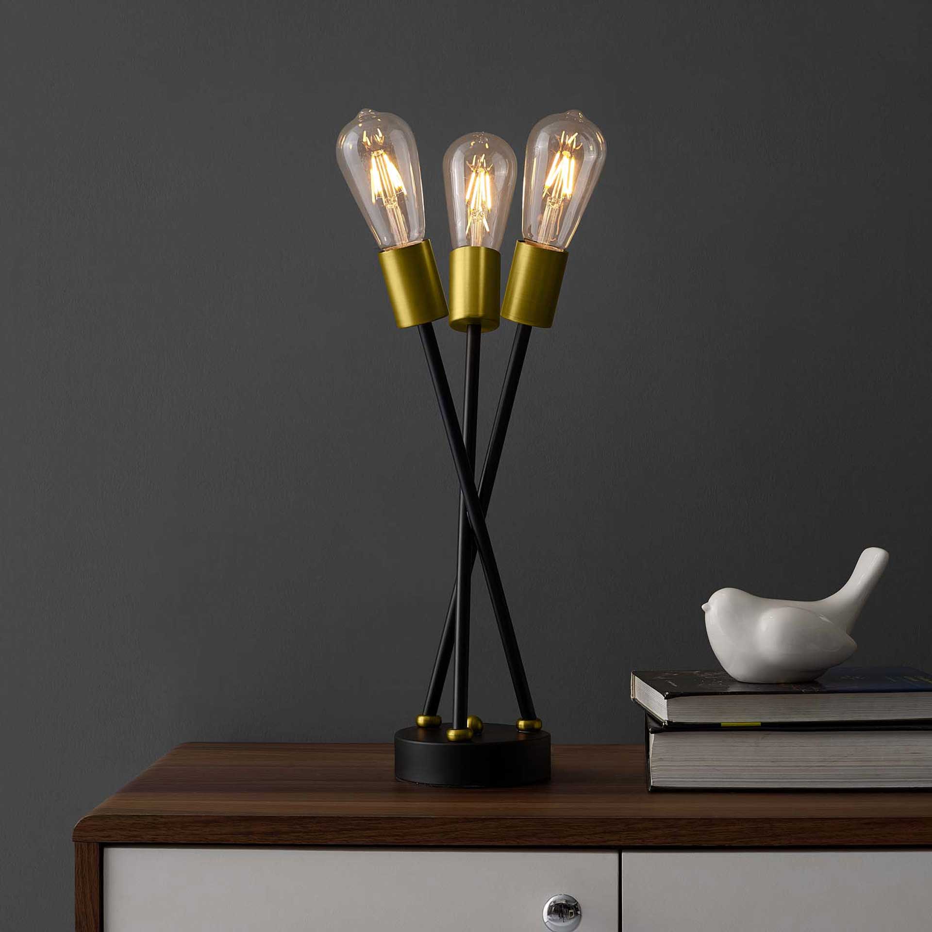 Bethany Brass Metal Table Lamp Black/Gold - Image 4