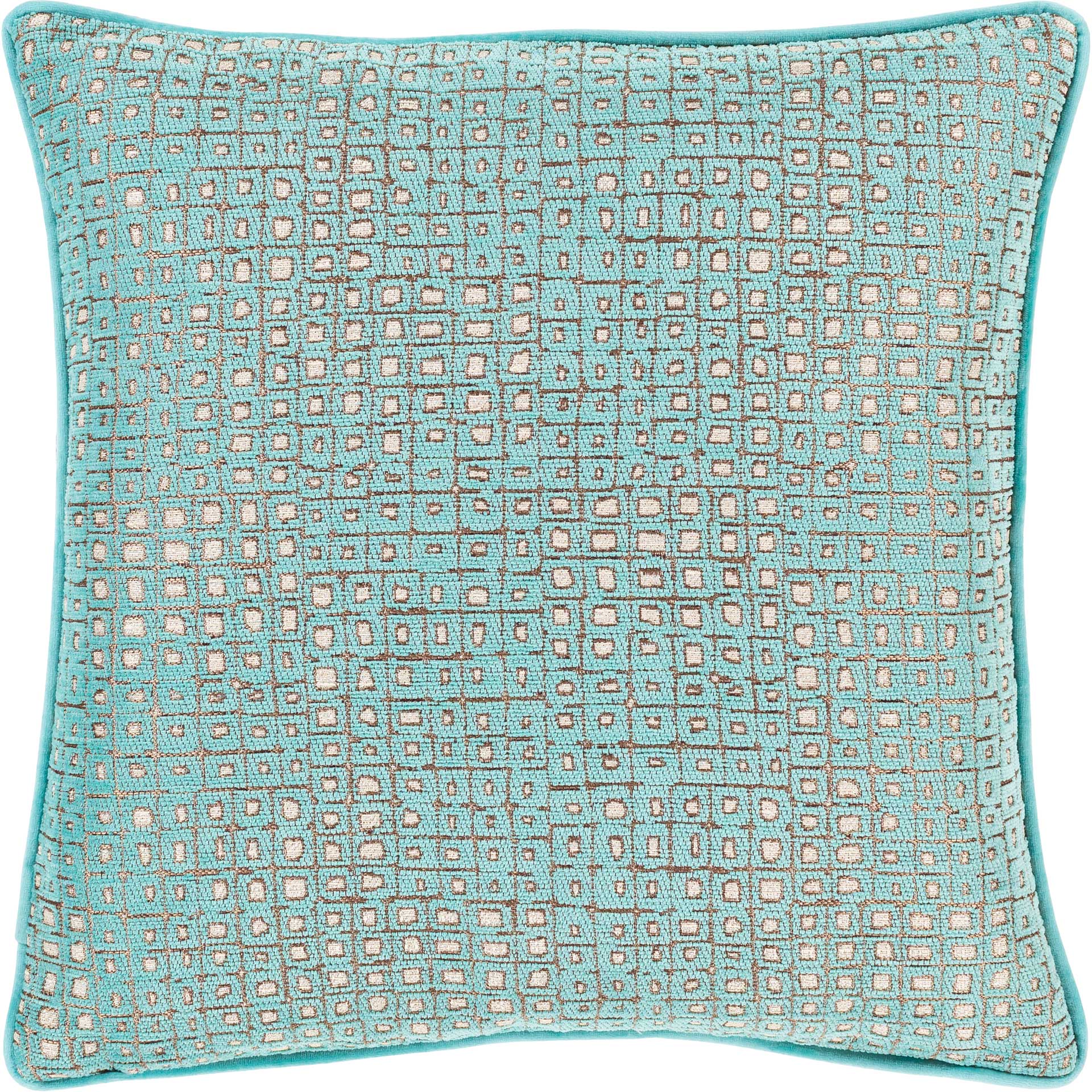 Bianca Pillow Camel/Ivory/Aqua - Image 2