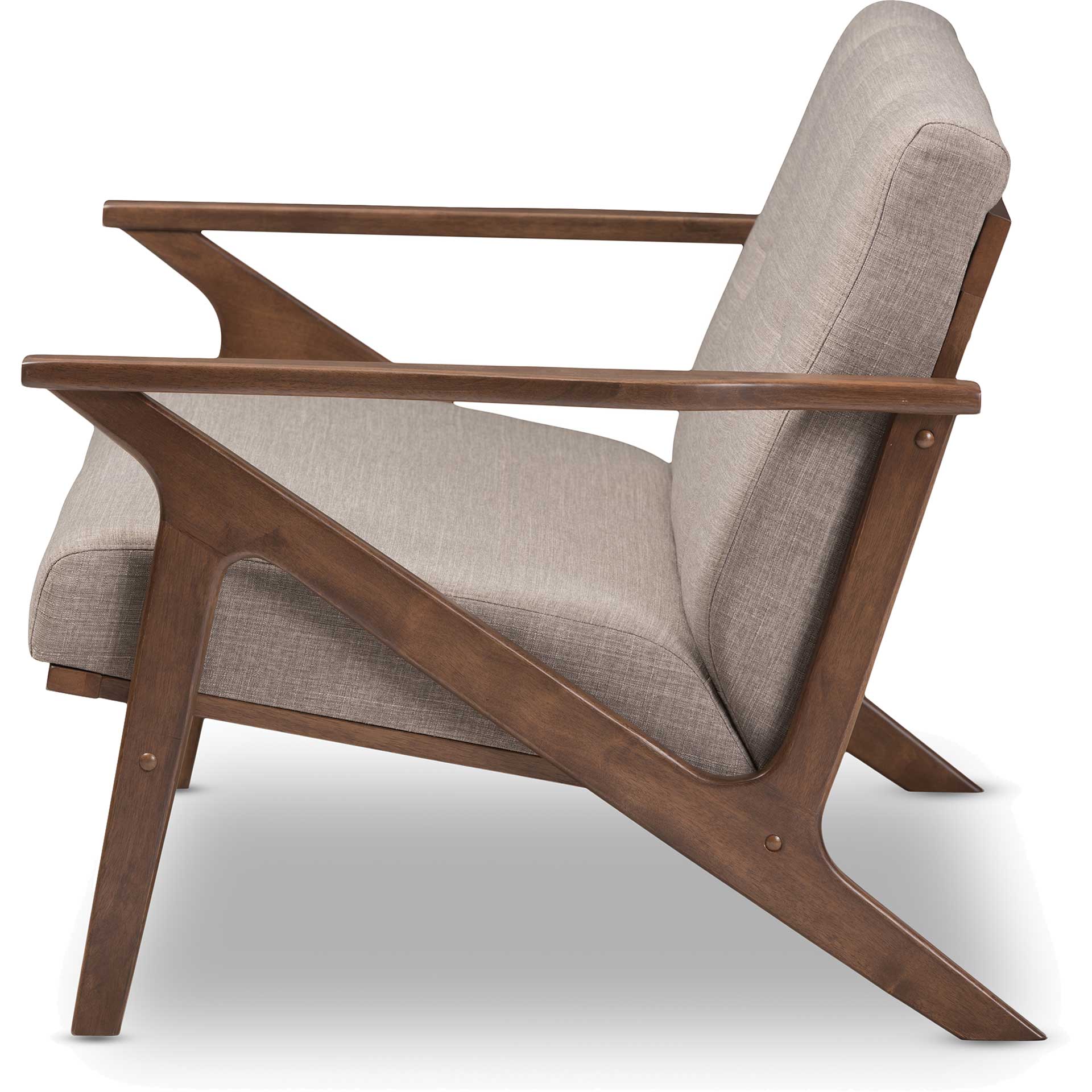 Birdie Fabric Tufted Loveseat Light Gray/Walnut - Image 3