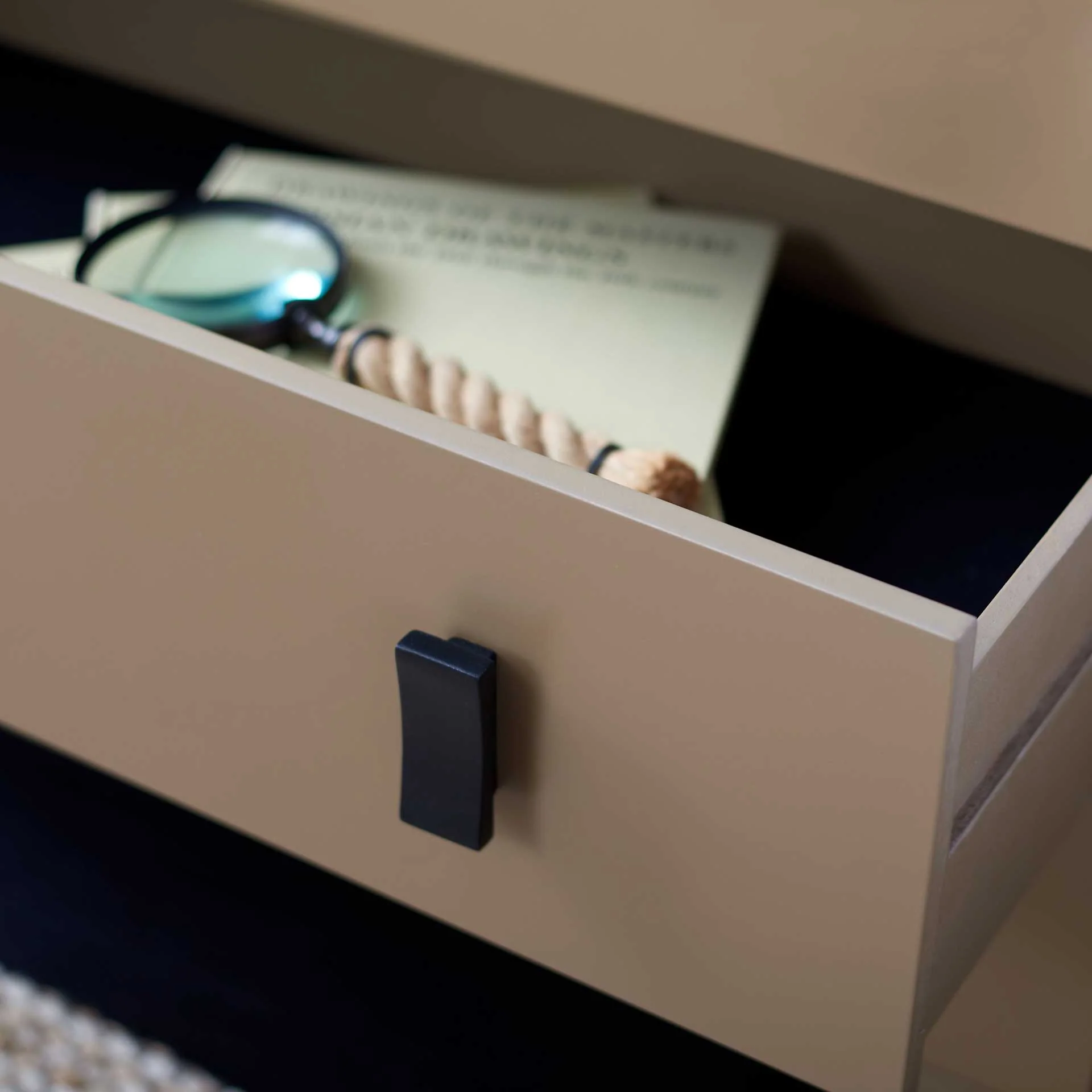 Blaine 3 Drawer Chest Taupe/Black - Image 6
