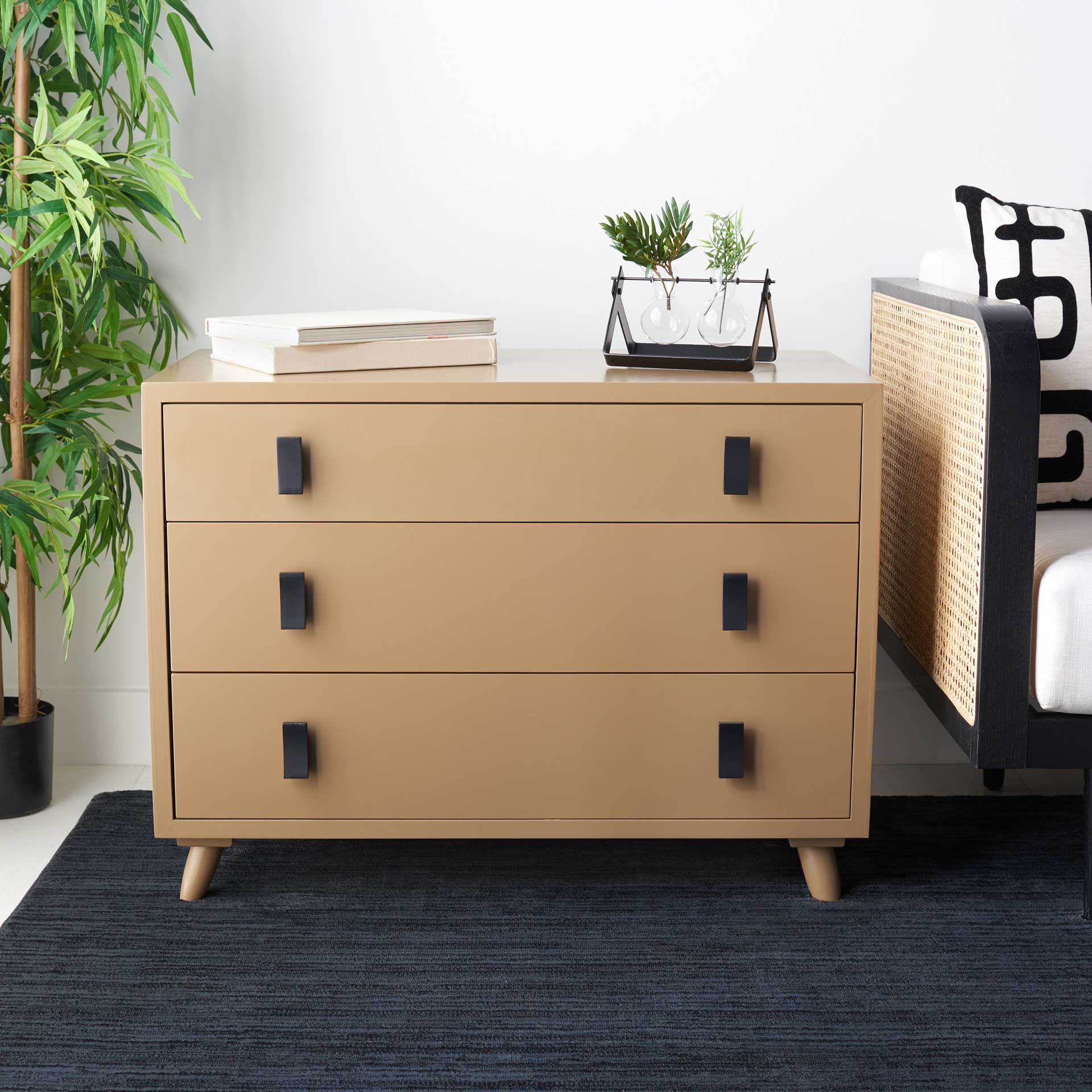 Blaine 3 Drawer Chest Taupe/Black - Image 8