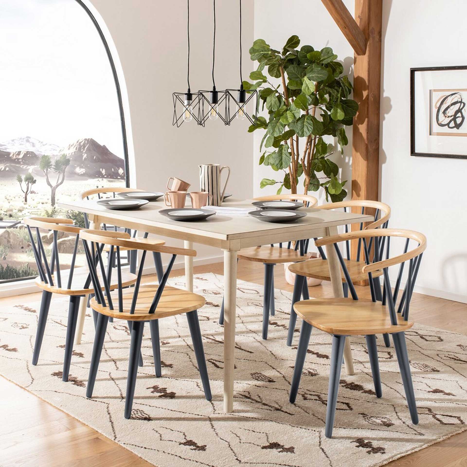 Blair Curved Spindle Side Chair Natural/Gray (Set of 2) - Image 10