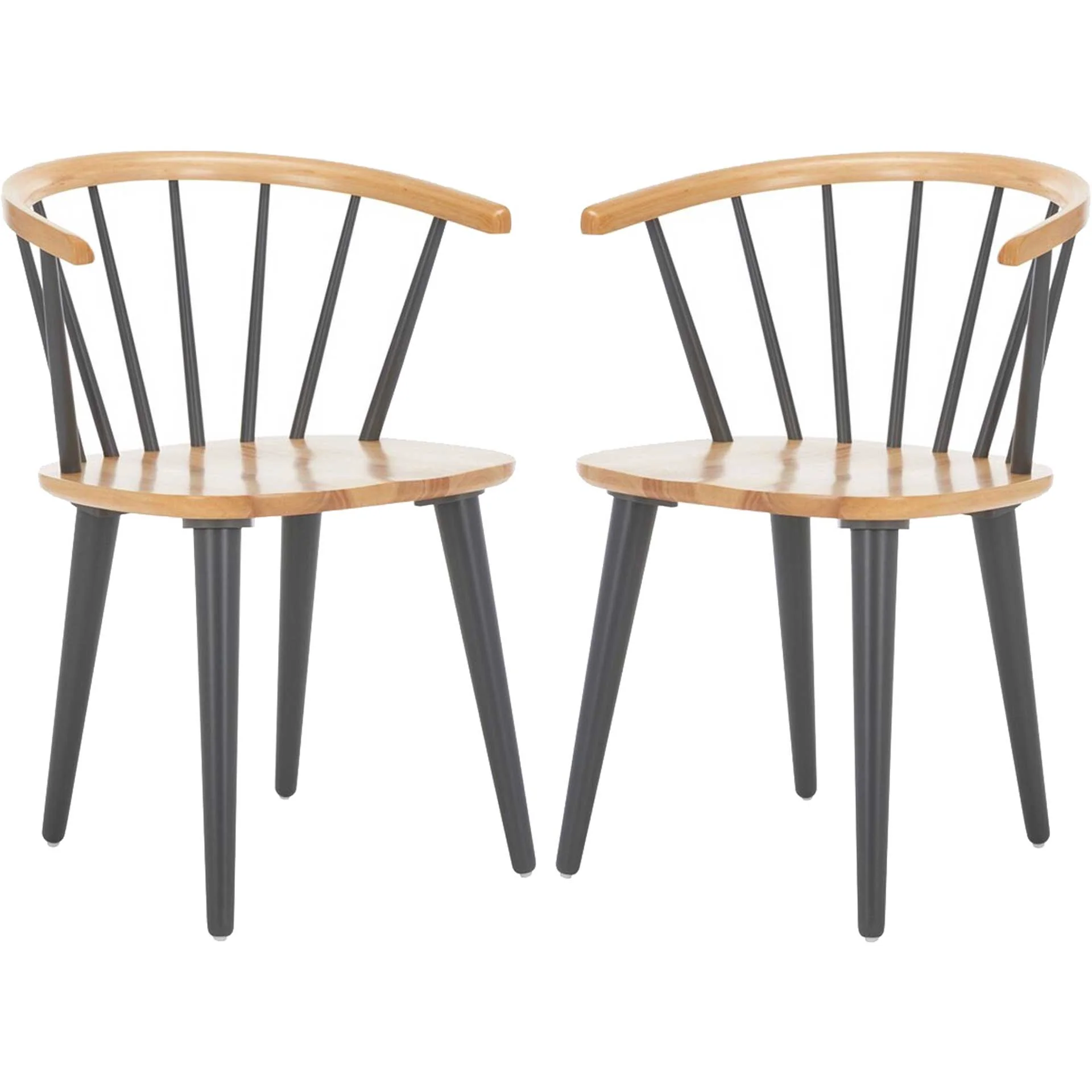 Blair Curved Spindle Side Chair Natural/Gray (Set of 2) - Image 2