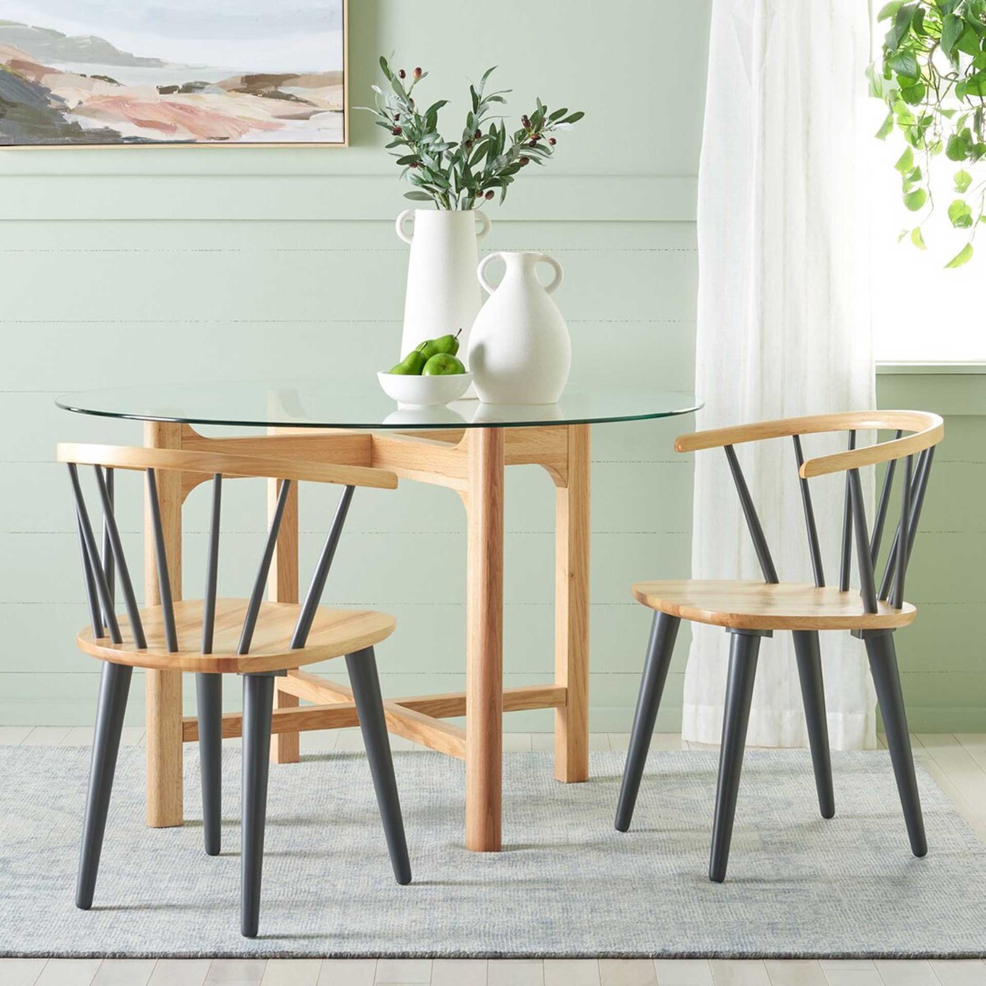 Blair Curved Spindle Side Chair Natural/Gray (Set of 2) - Image 9