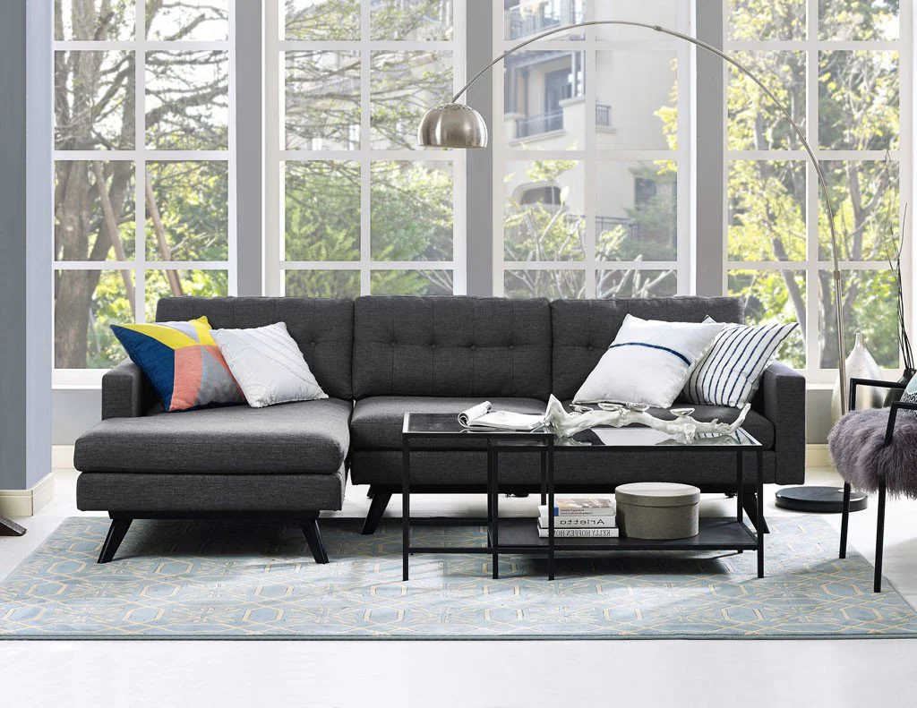 Blair Gray Linen Sectional - Image 5