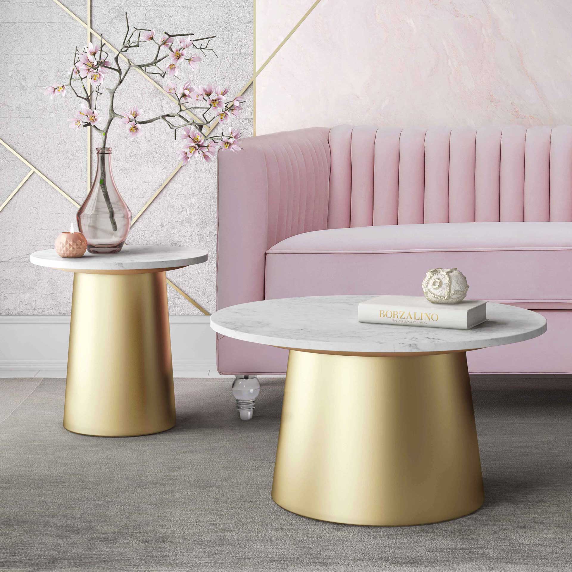 Blair Marble Coffee Table White - Image 5