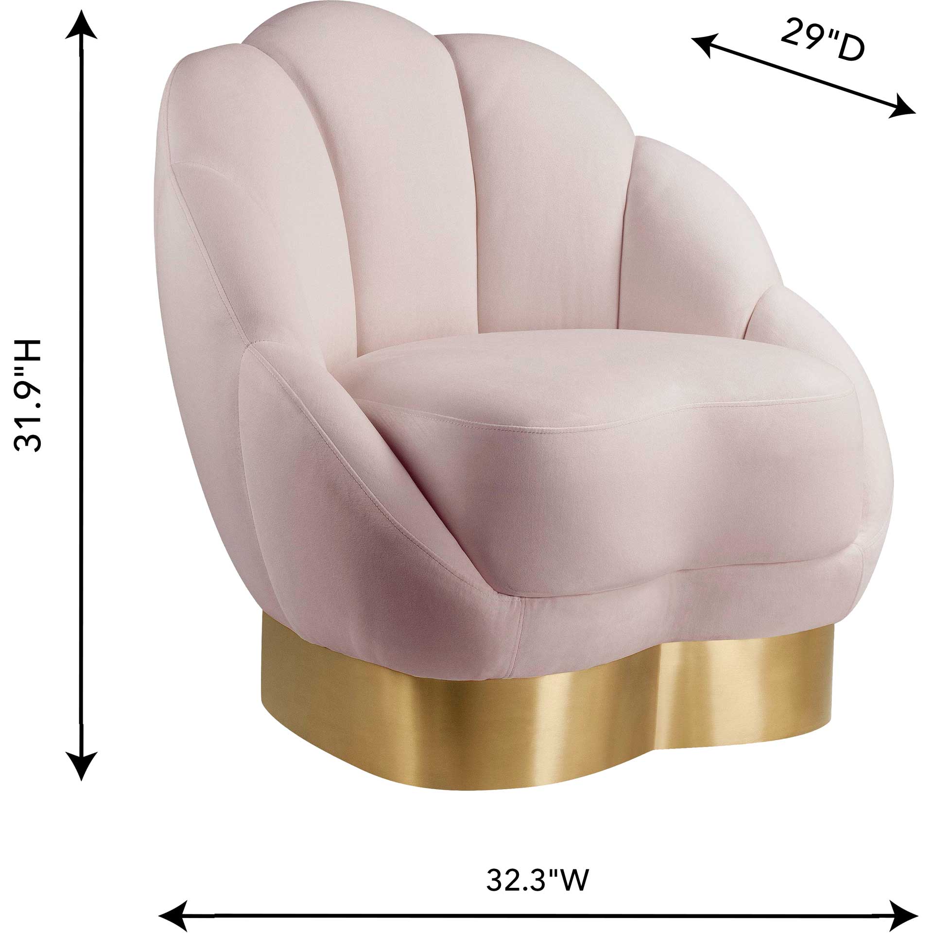 Blaise Velvet Chair Blush - Image 5