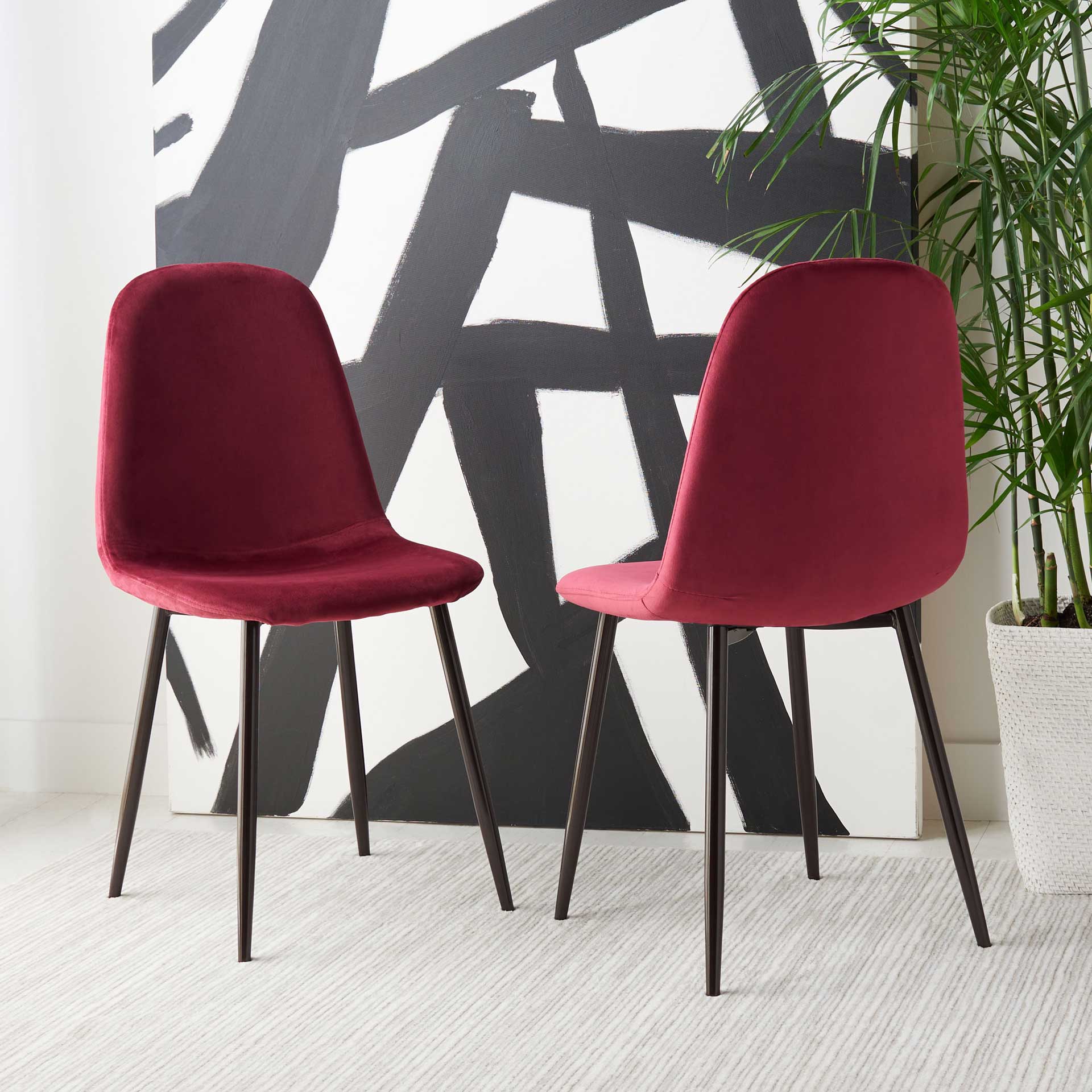 Blaize Dining Chair Magenta/Brown (Set of 2) - Image 7