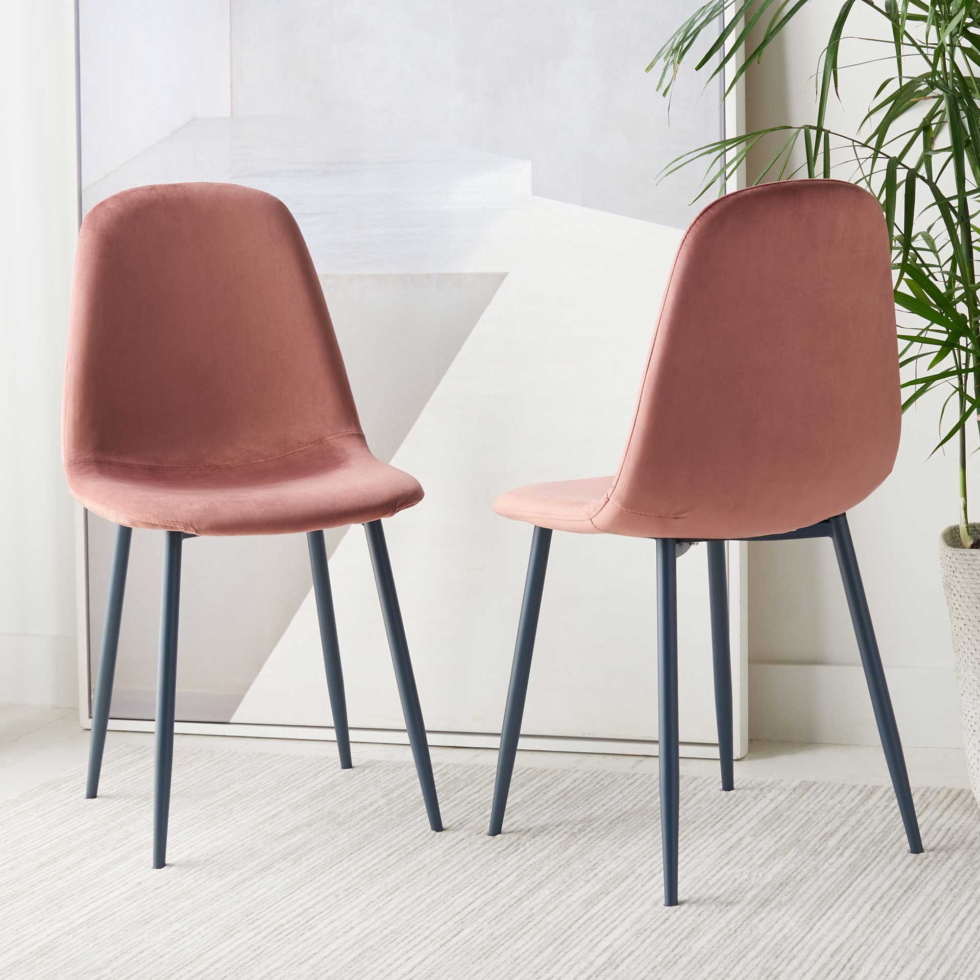 Blaize Dining Chair Pink/Dark Gray (Set of 2) - Image 7