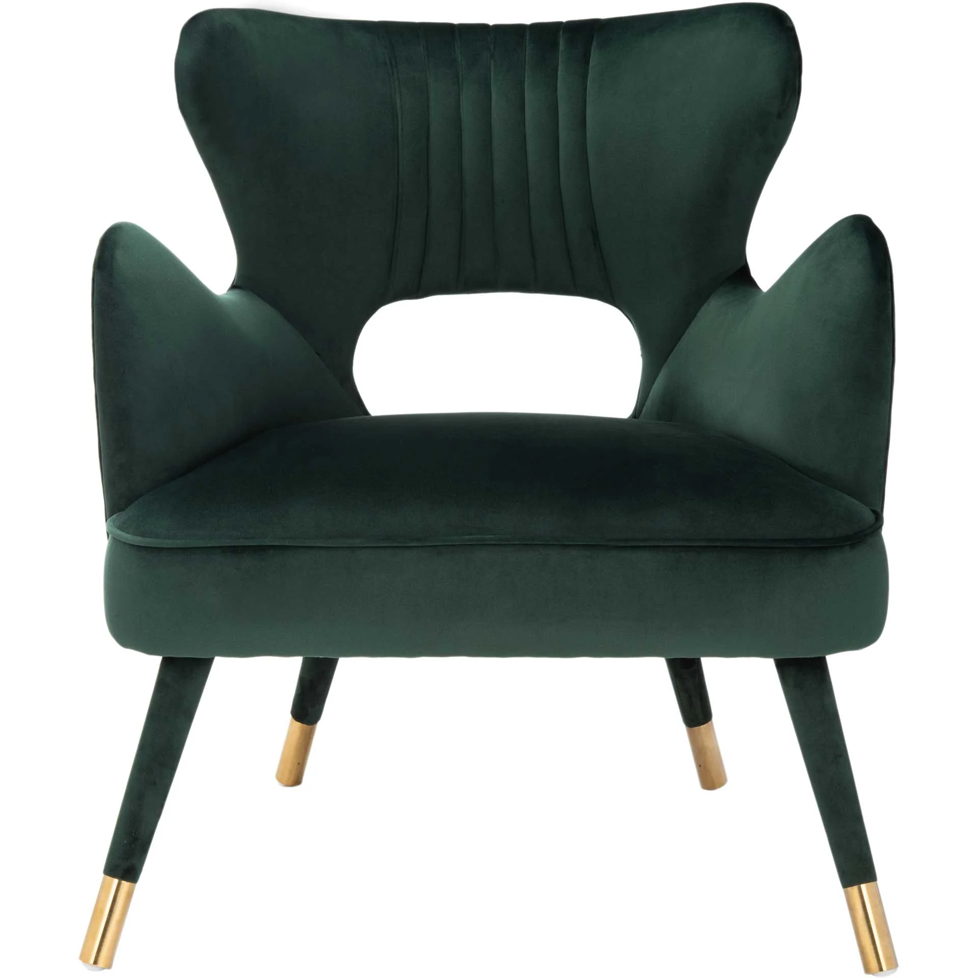 Blake Wingback Accent Chair Forest Green/Gold - Image 2