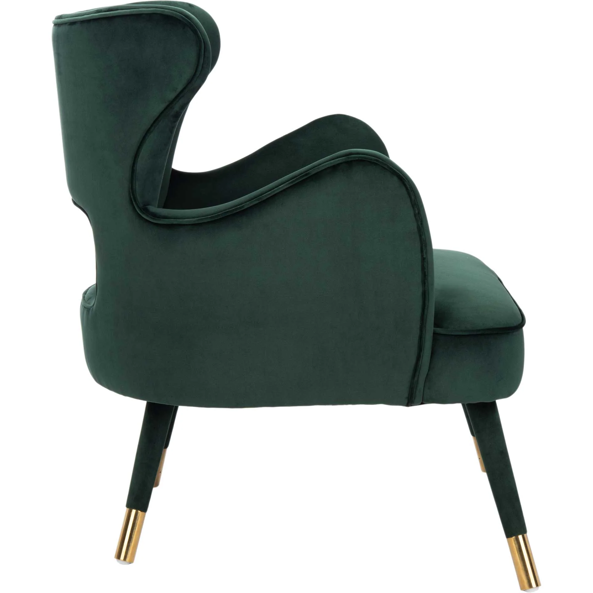 Blake Wingback Accent Chair Forest Green/Gold - Image 3