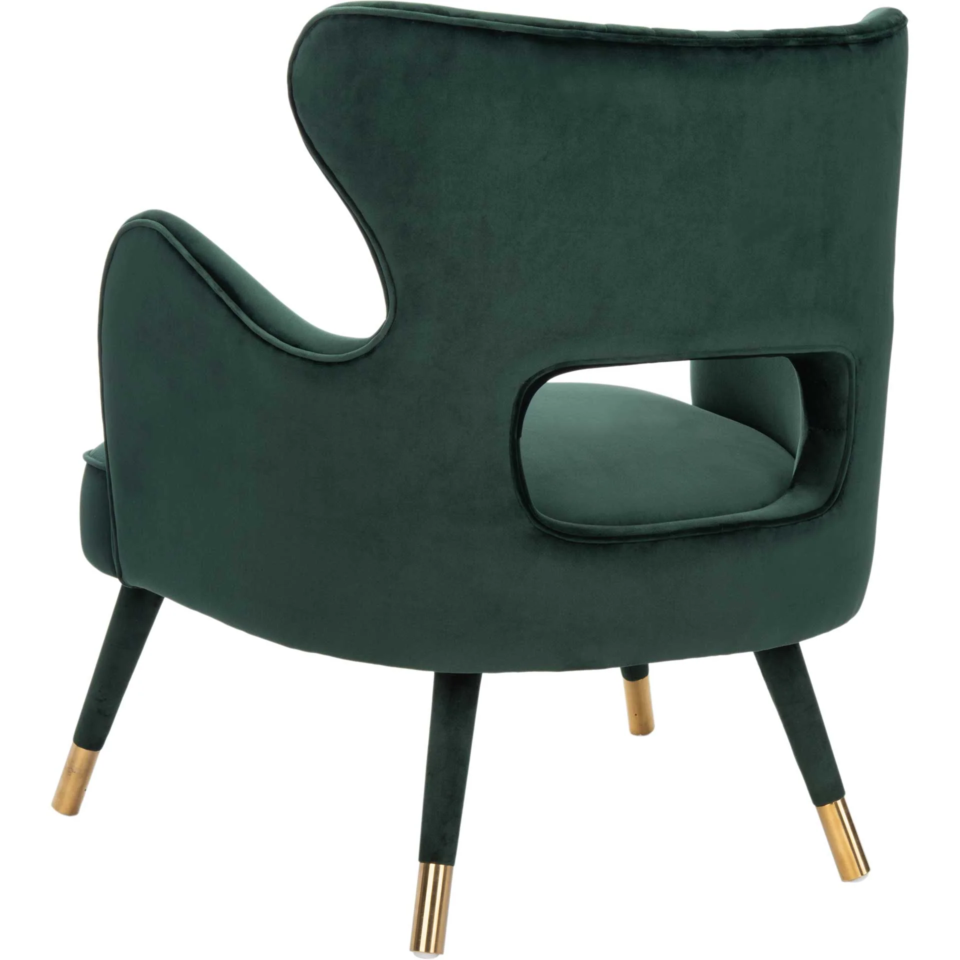 Blake Wingback Accent Chair Forest Green/Gold - Image 5