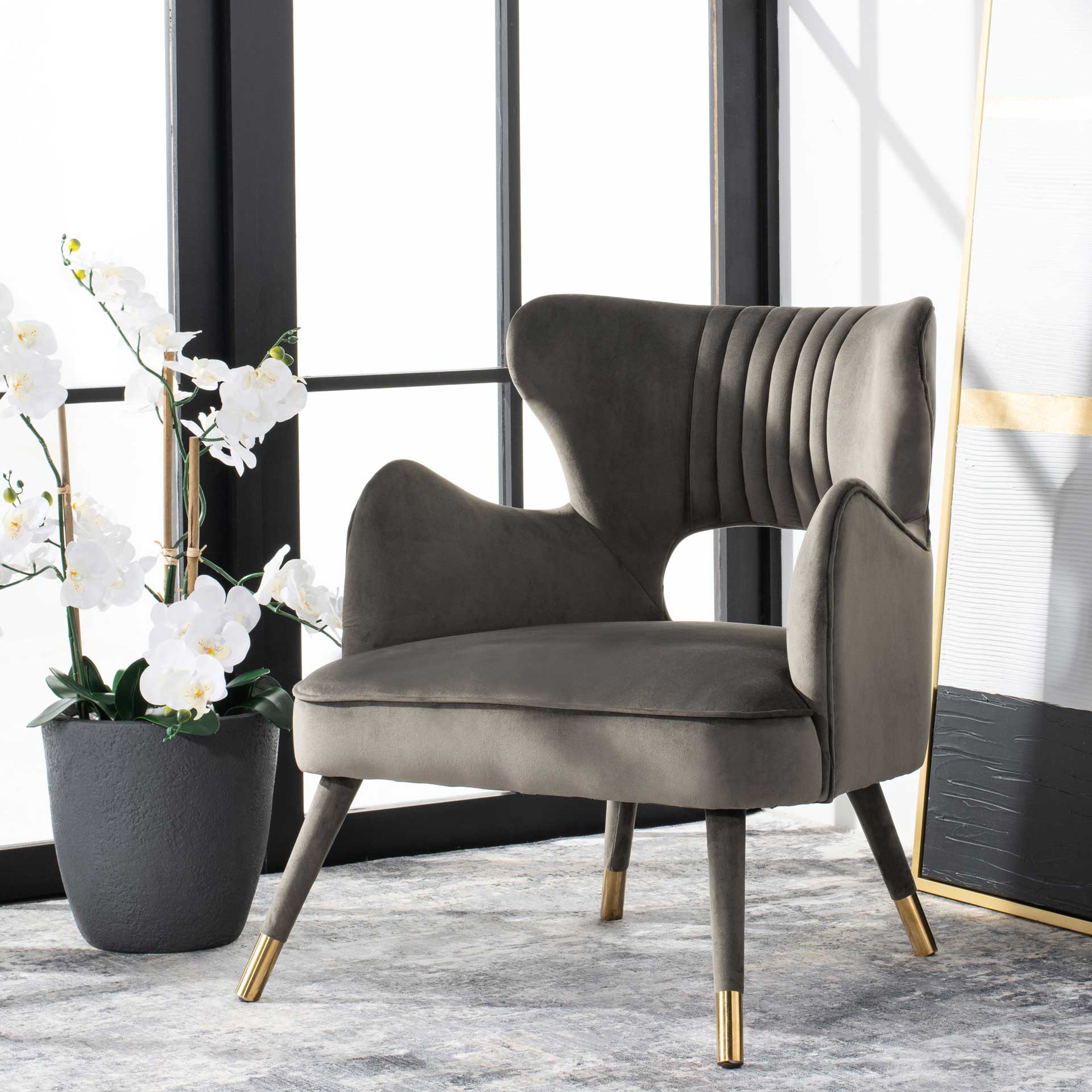 Blake Wingback Accent Chair Shale - Image 9