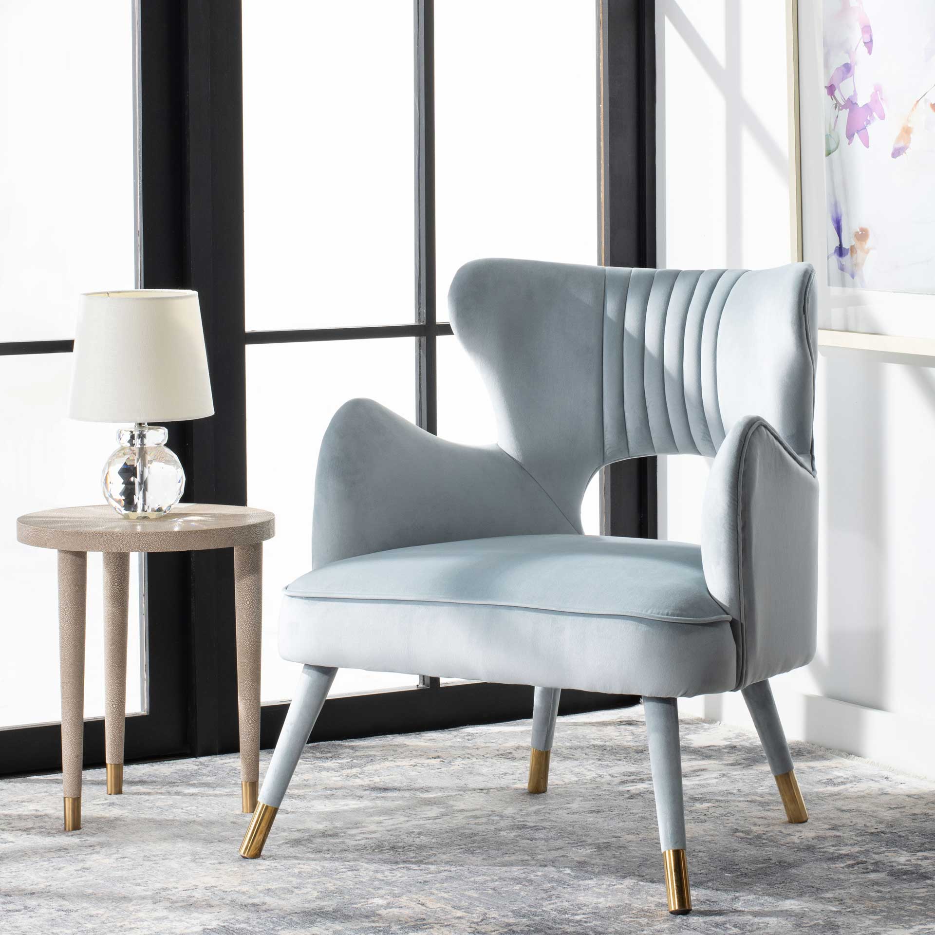 Blake Wingback Accent Chair Slate Blue - Image 9