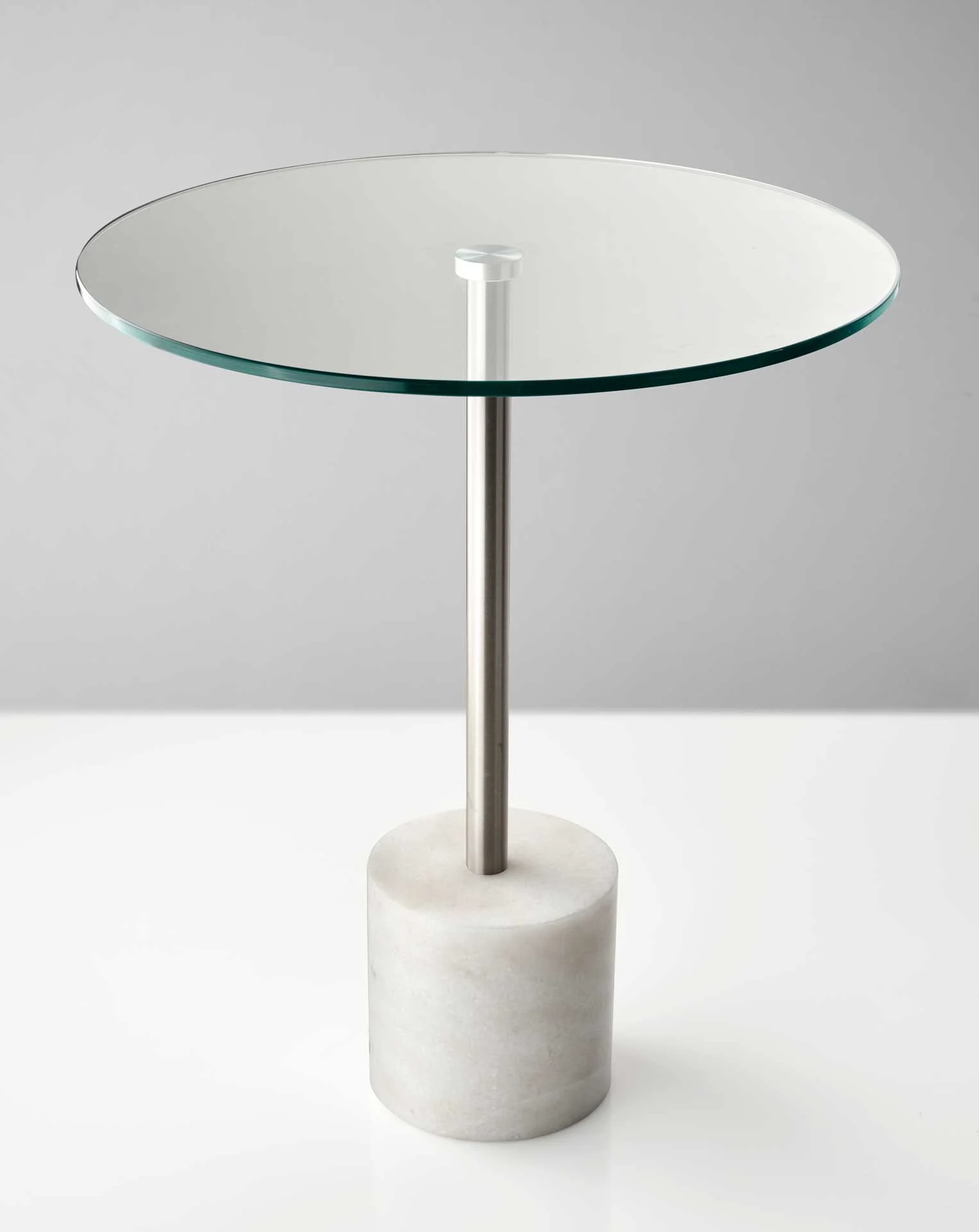 Blane End Table Brushed Steel/White - Image 2