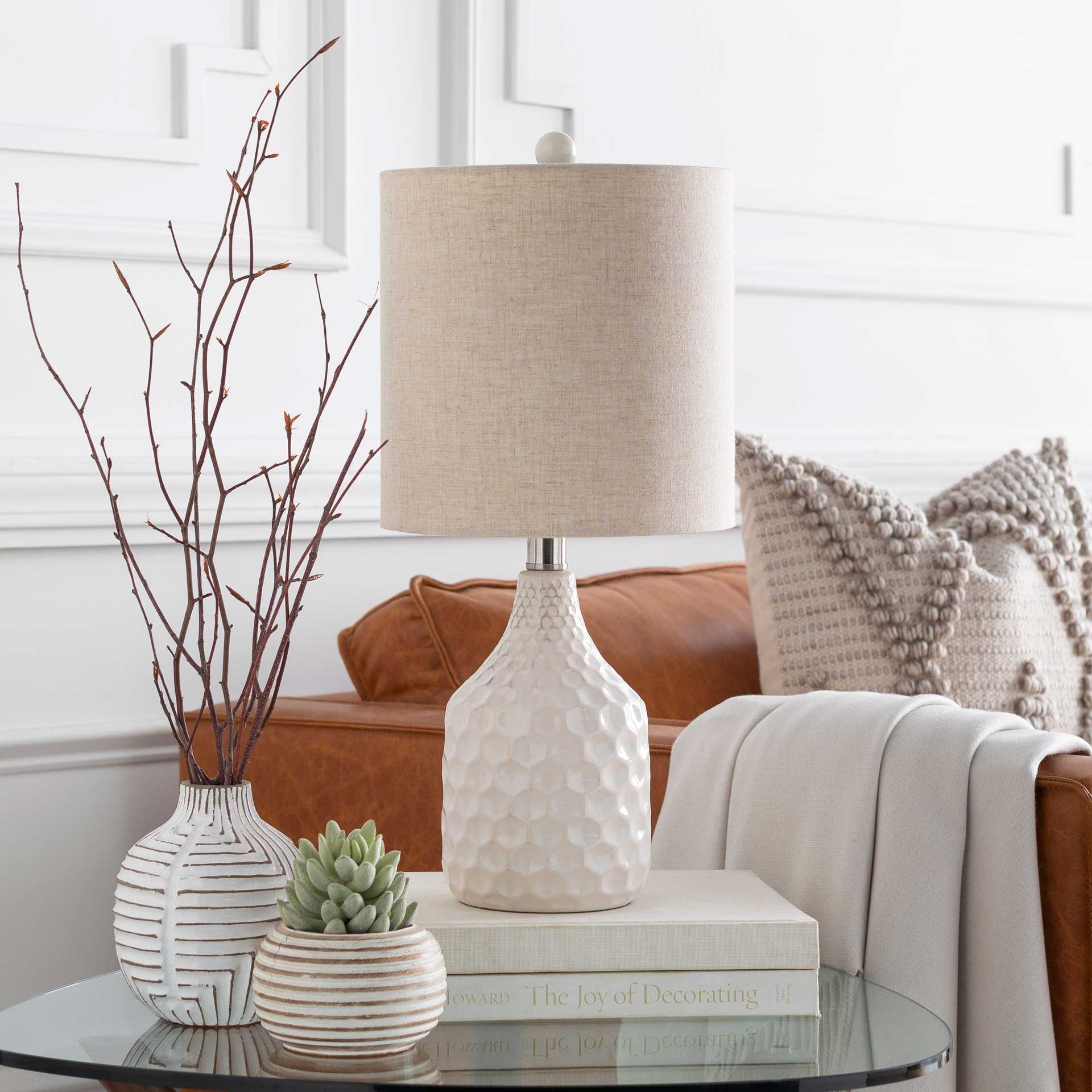 Blaze Table Lamp Ivory/White/Beige - Image 7