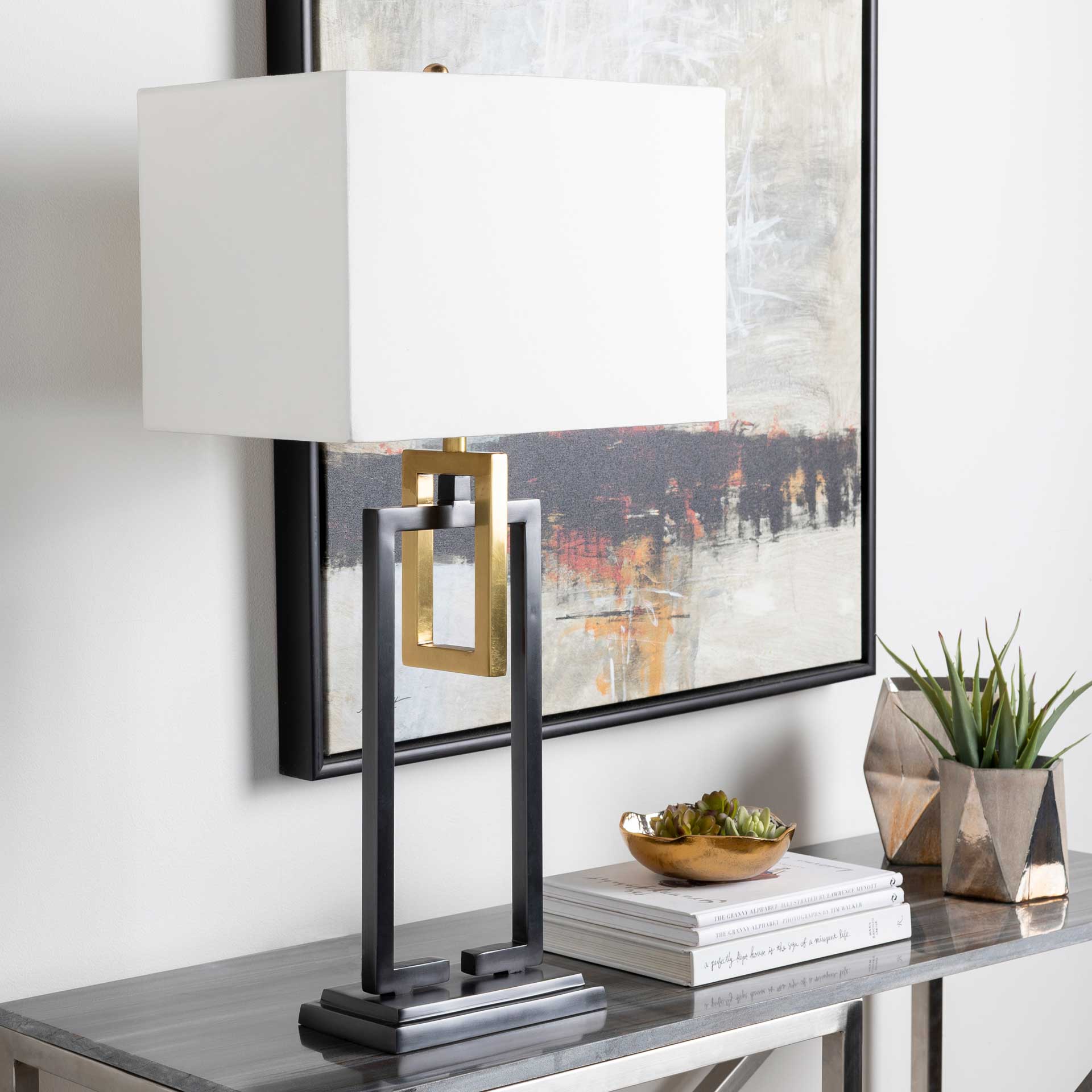 Blessing Table Lamp White/Bronze - Image 7