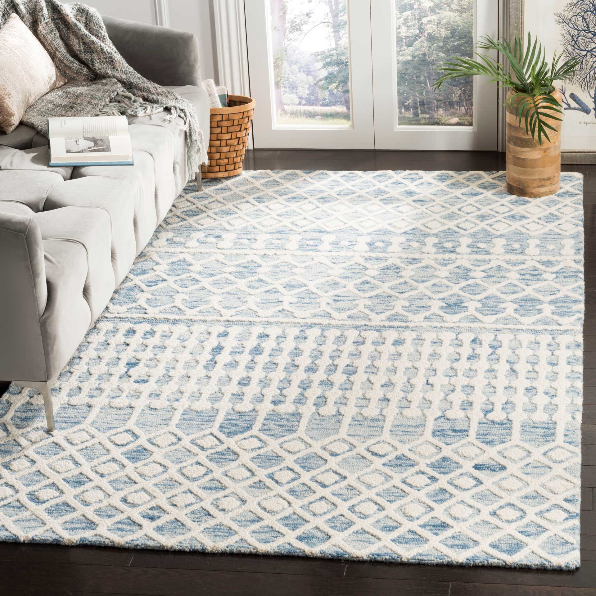 Blossom Blue/Ivory Area Rug - Image 5