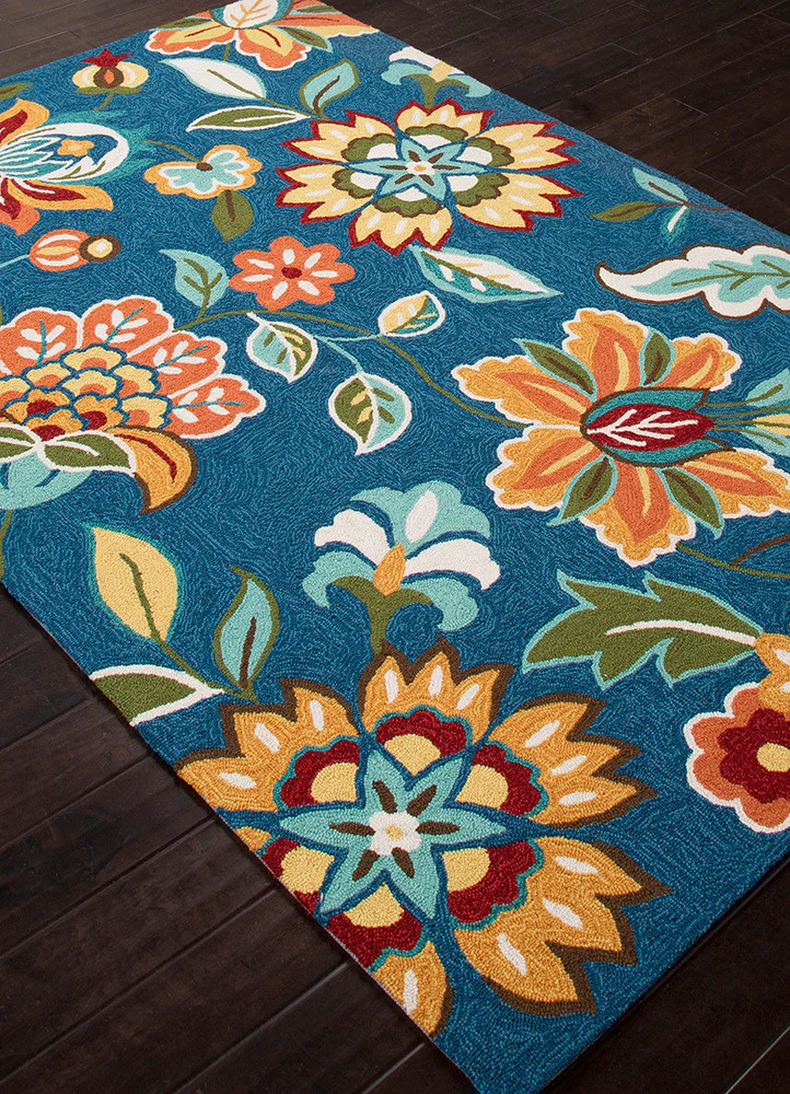 Blossom Botanic Saxony Blue/Pompian Red Area Rug - Image 2