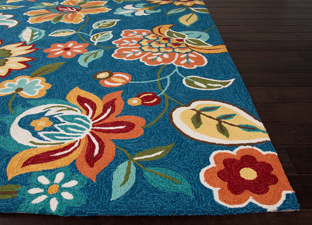 Blossom Botanic Saxony Blue/Pompian Red Area Rug - Image 3