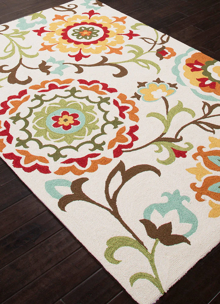 Blossom Garden White Asparagus/Pompian Red Area Rug - Image 2