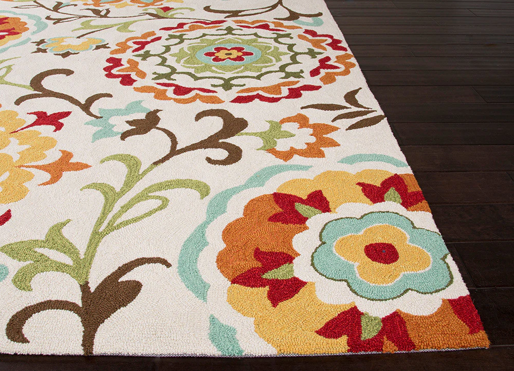 Blossom Garden White Asparagus/Pompian Red Area Rug - Image 3
