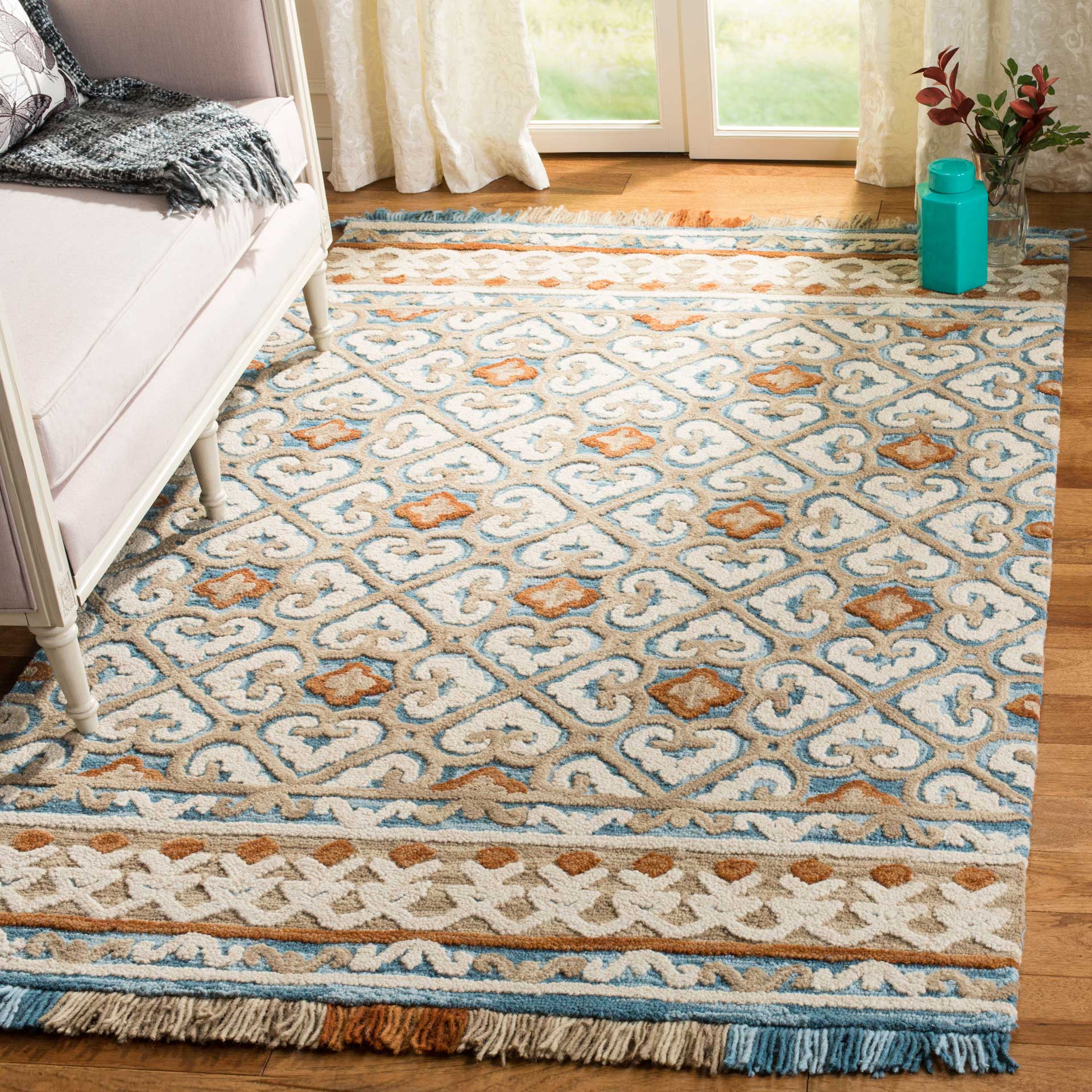 Blossom Ivory/Blue Area Rug - Image 6