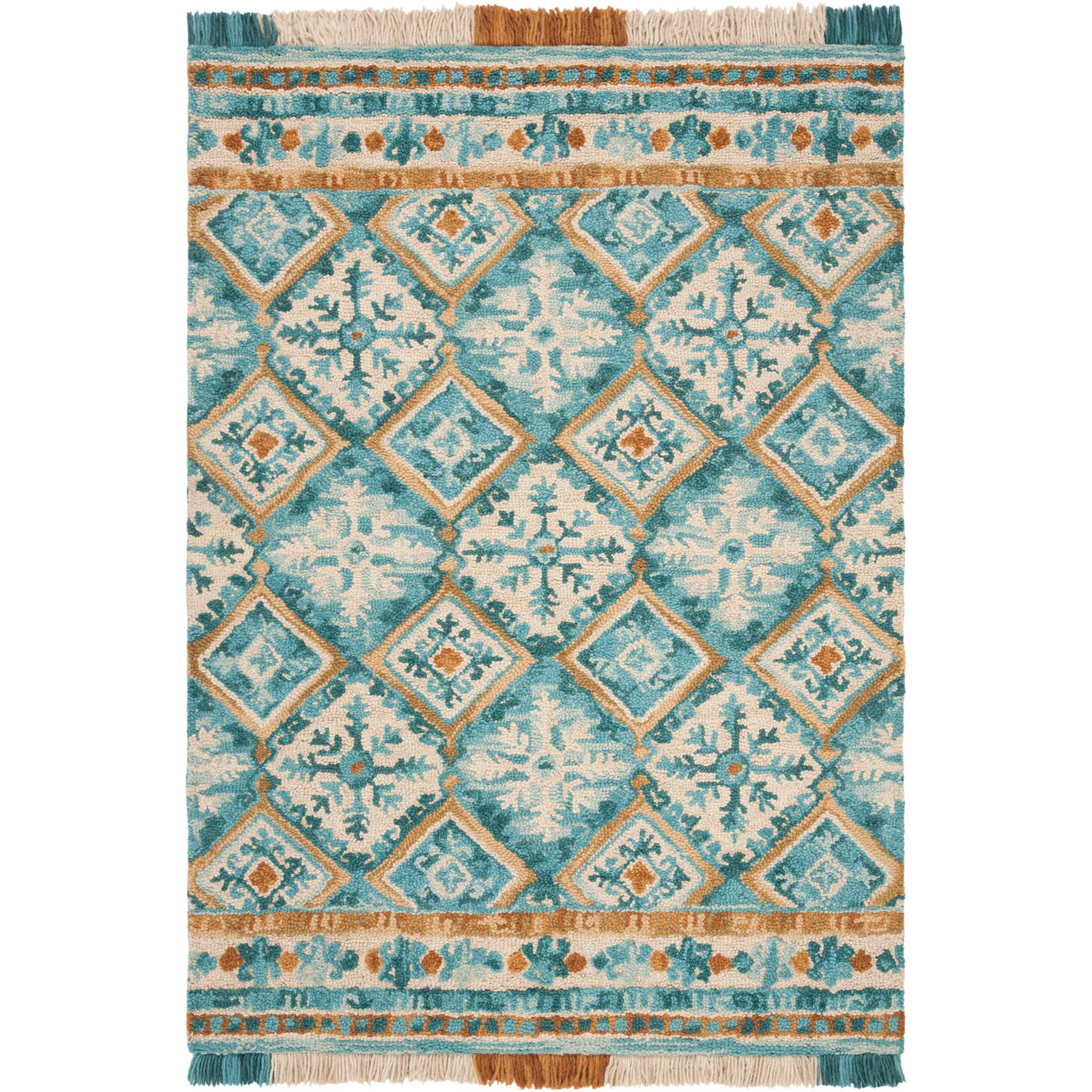 Blossom Ivory/Teal Area Rug - Image 4