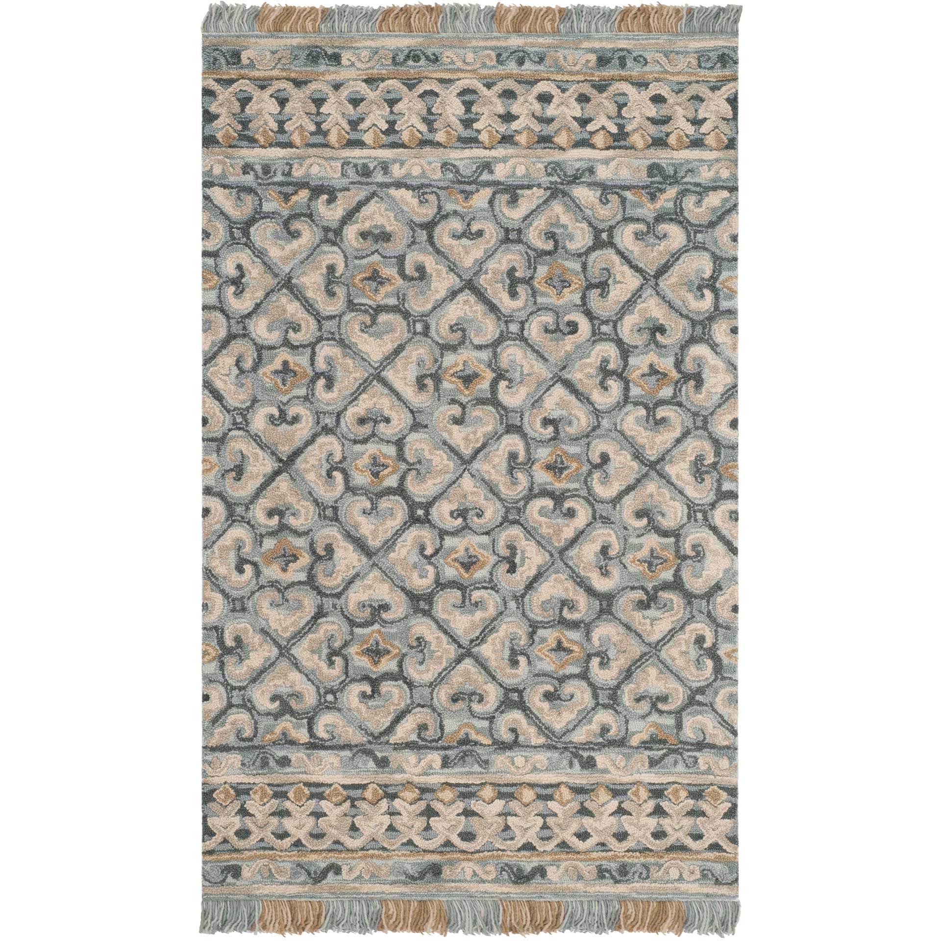 Blossom Light Beige/Blue Area Rug - Image 3