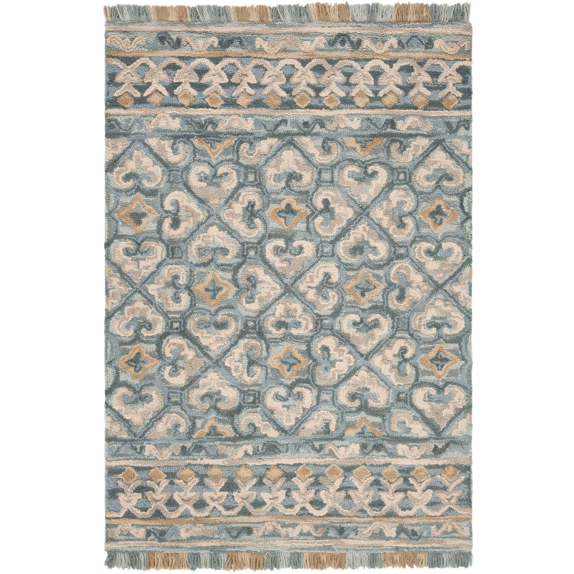 Blossom Light Beige/Blue Area Rug - Image 4