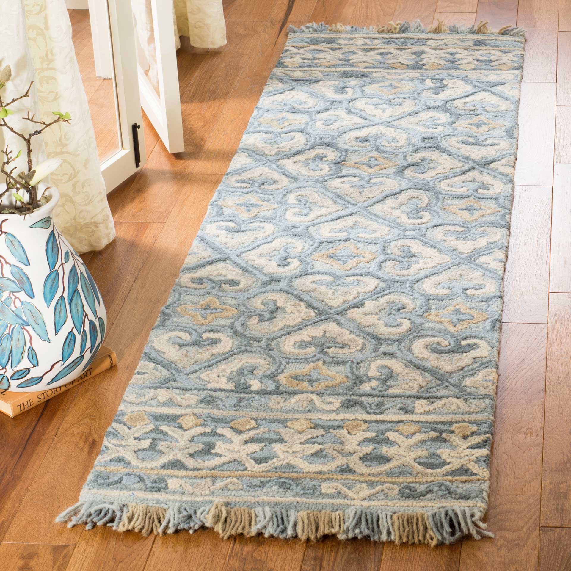 Blossom Light Beige/Blue Runner Rug - Image 2