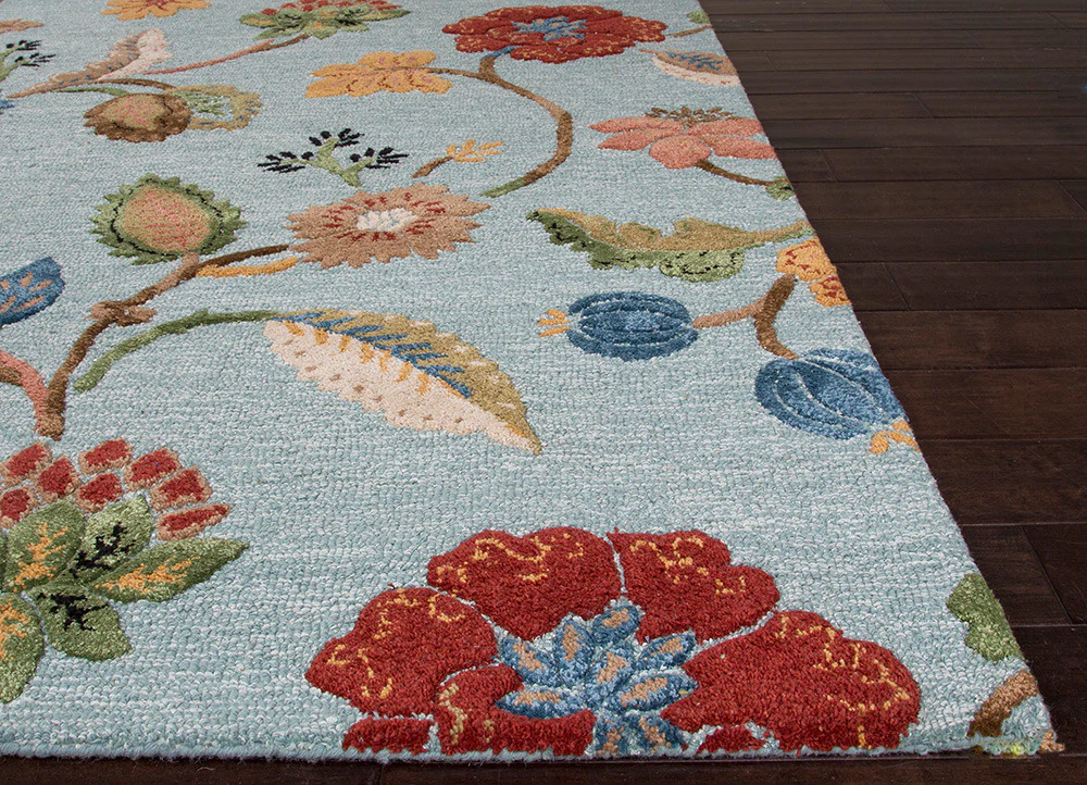 Blue Garden Party Aquifer/Red Ochre Area Rug - Image 3