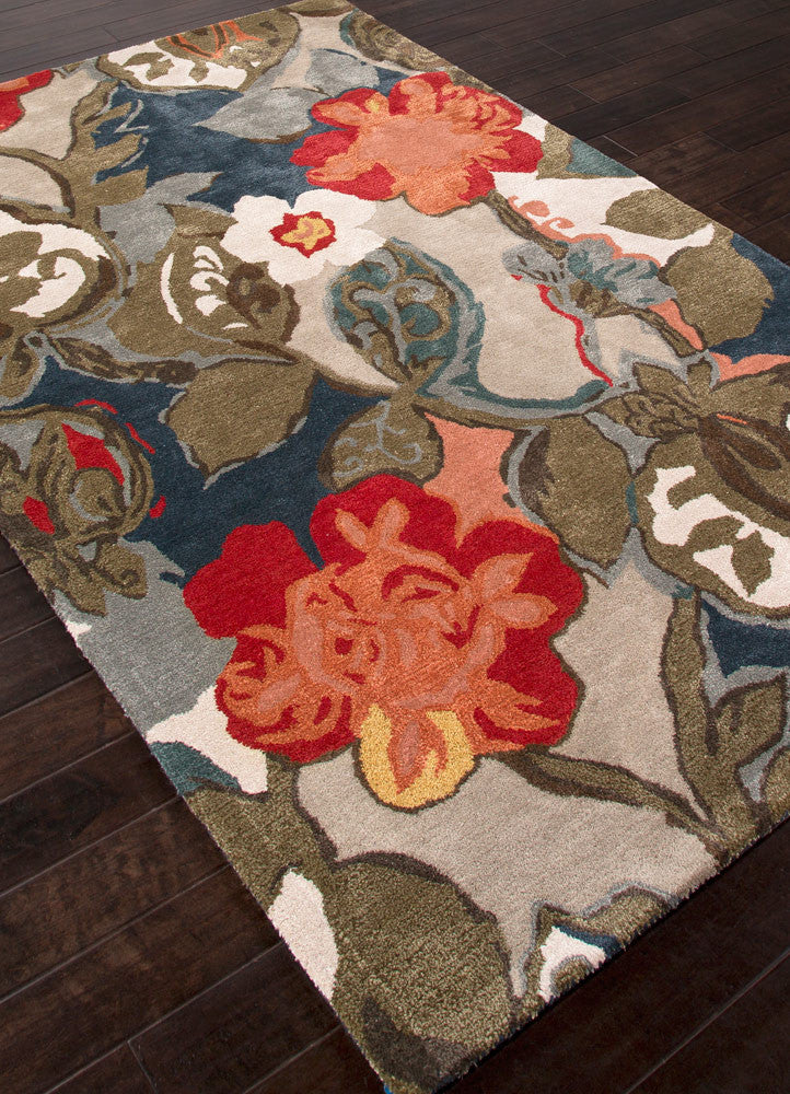Blue Petal Pusher Indigo/Silver Gray Area Rug - Image 2