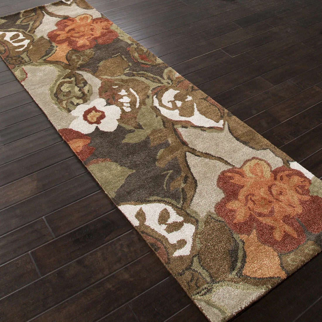 Blue Petal Pusher White Ice Runner Rug - Image 2