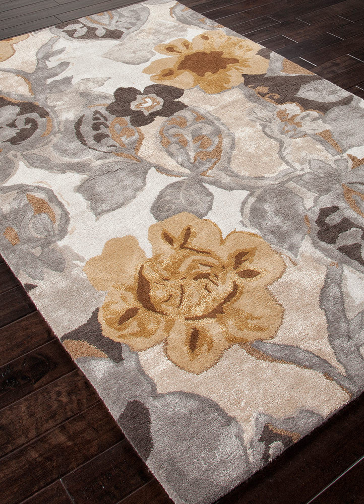 Blue Petal Pusher White/Nickel Area Rug - Image 2