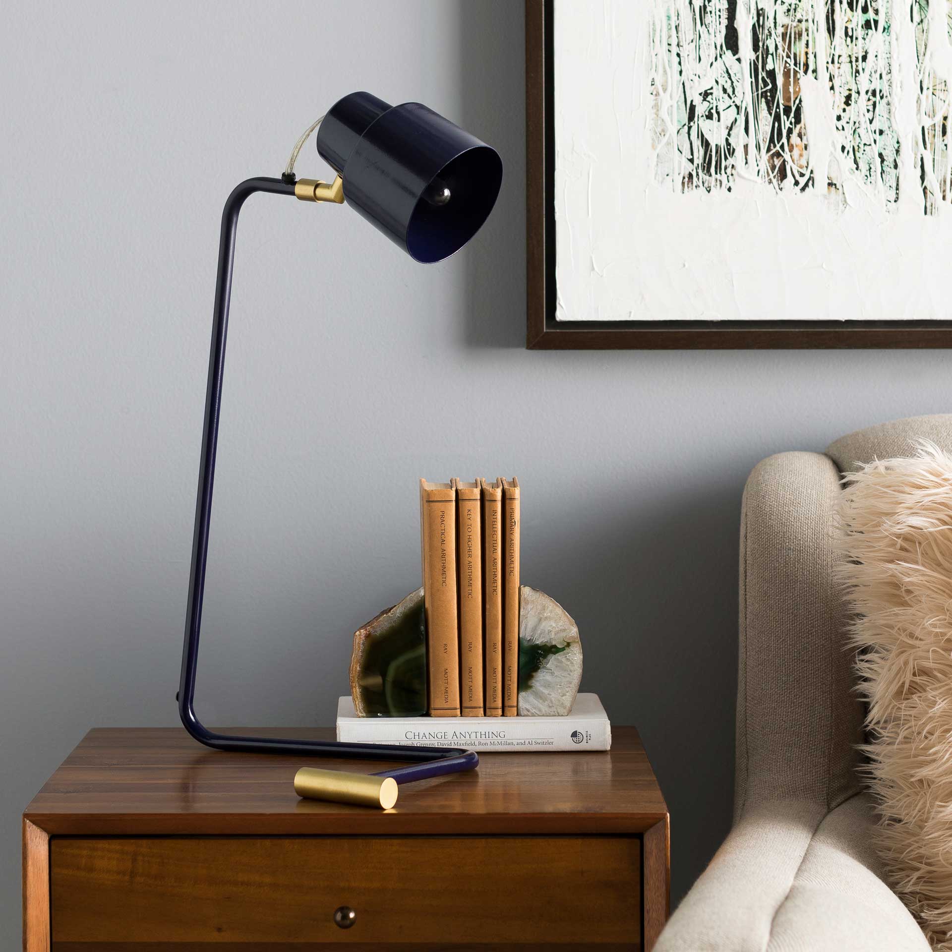 Blythe Table Lamp Violet/Navy/Brass - Image 4