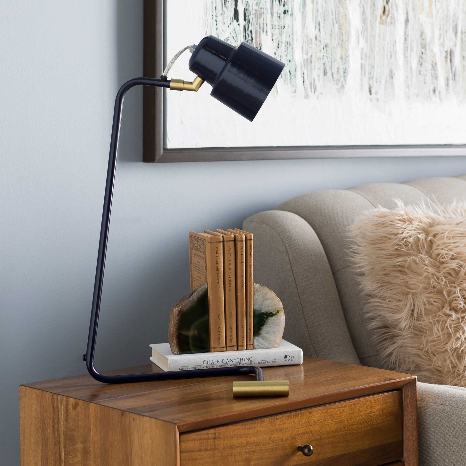 Blythe Table Lamp Violet/Navy/Brass - Image 5