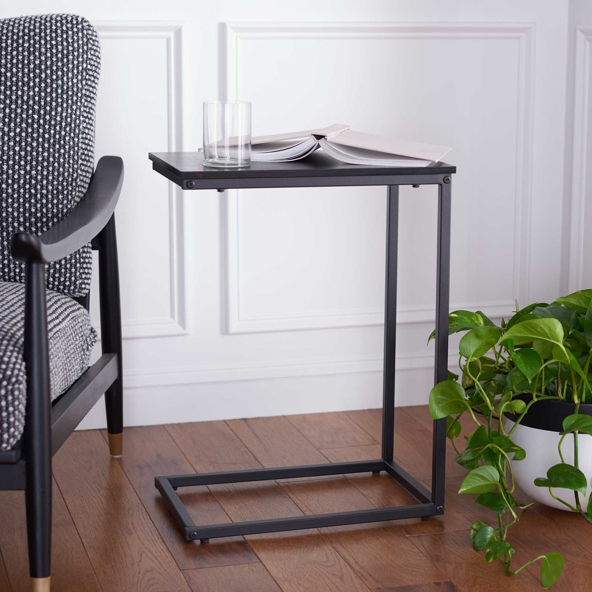 Boaltin Slanted Rectangular Side Table Black - Image 6