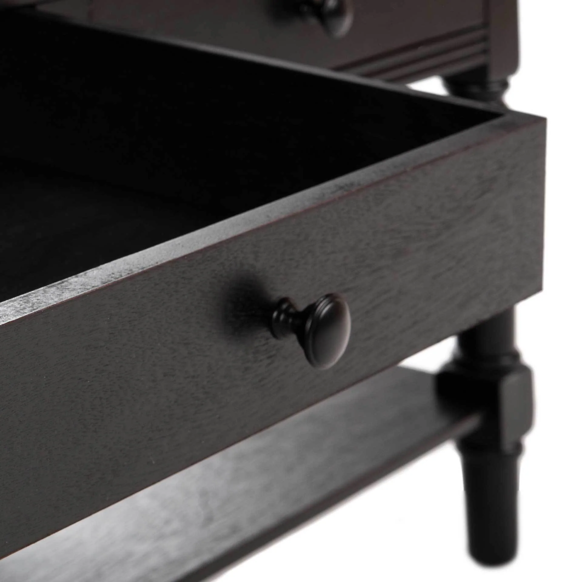 Bobby 2 Drawer Coffee Table Distressed Black - Image 6