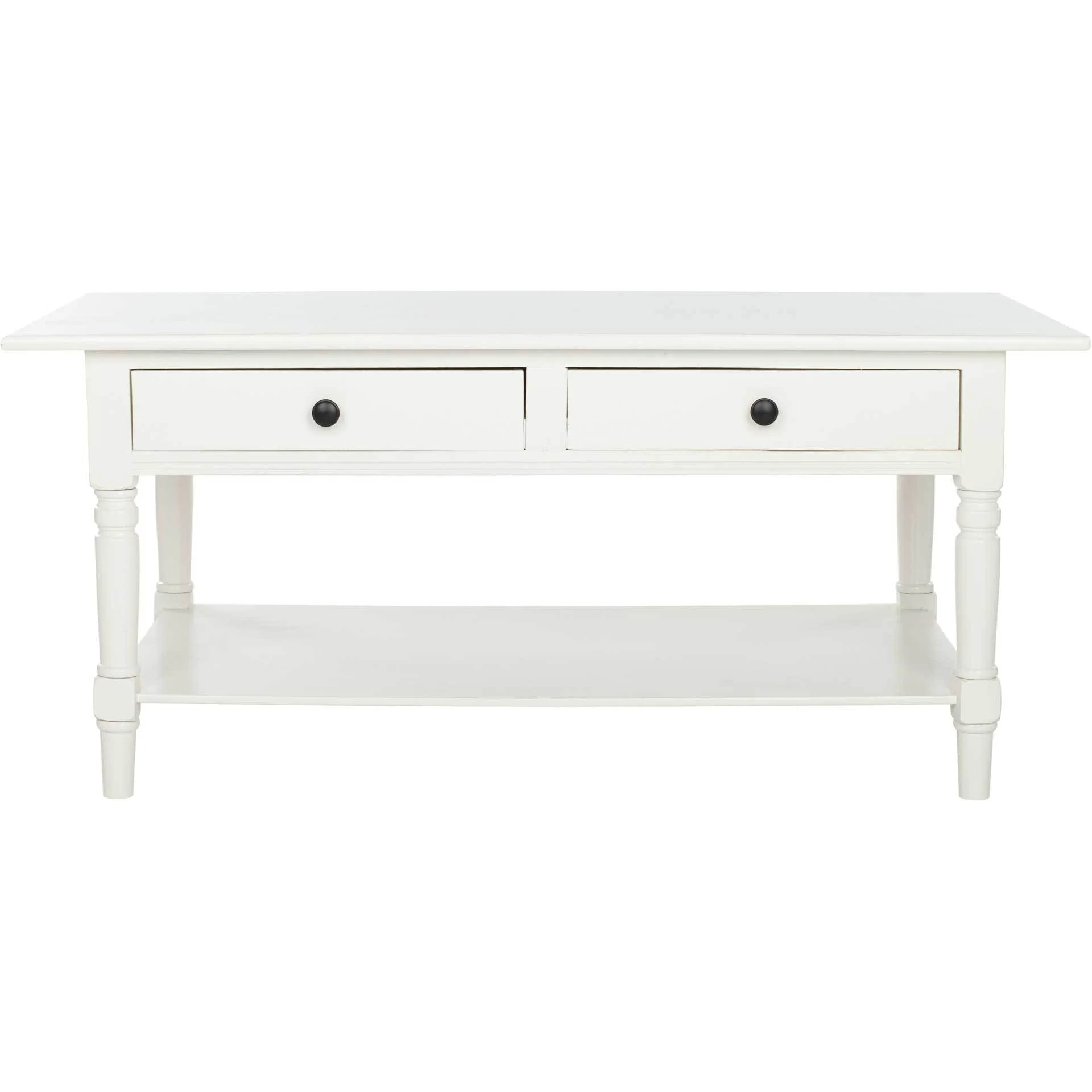 Bobby 2 Drawer Coffee Table Distressed Cream - Image 2