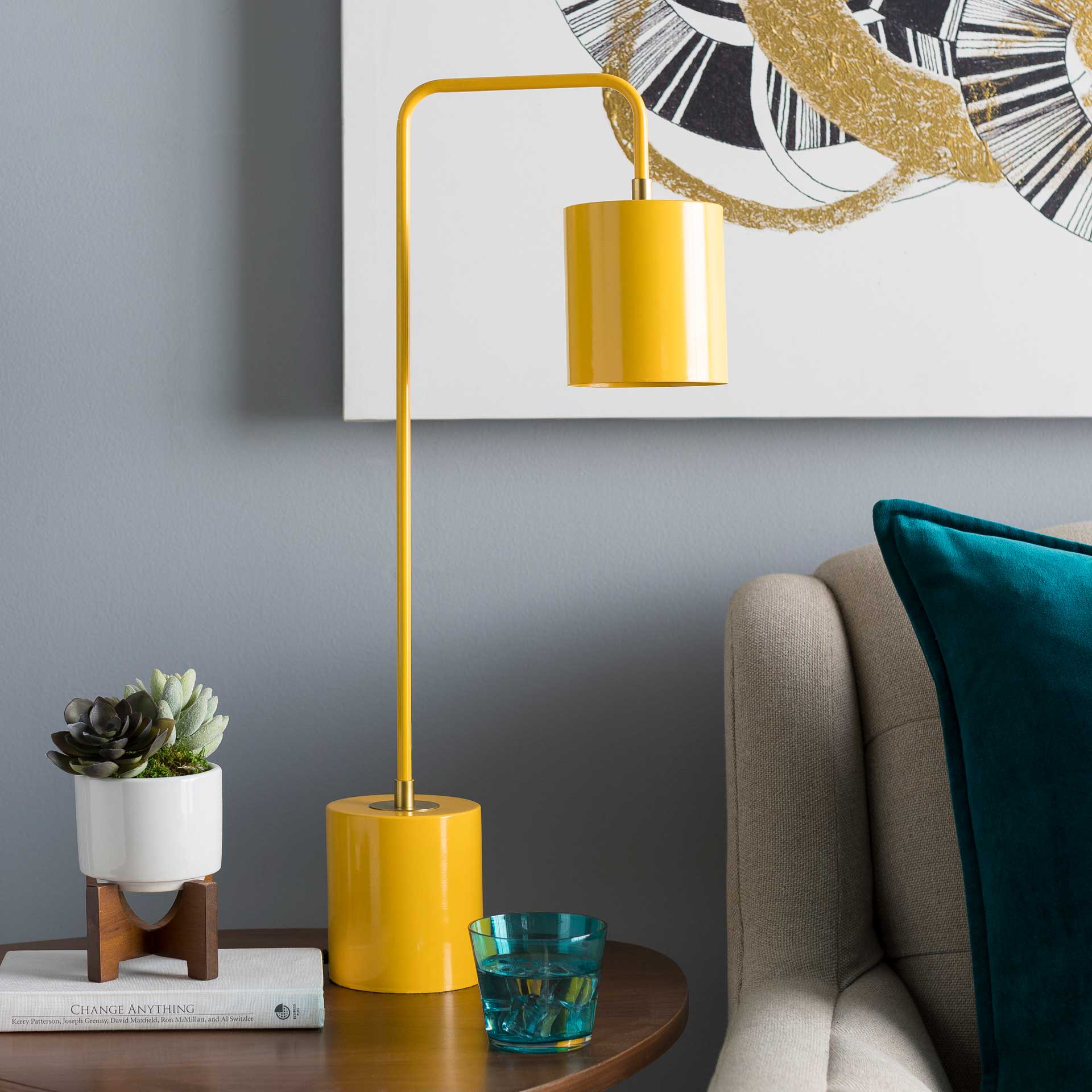 Bobby Table Lamp Bright Yellow/Yellow/Brass - Image 6