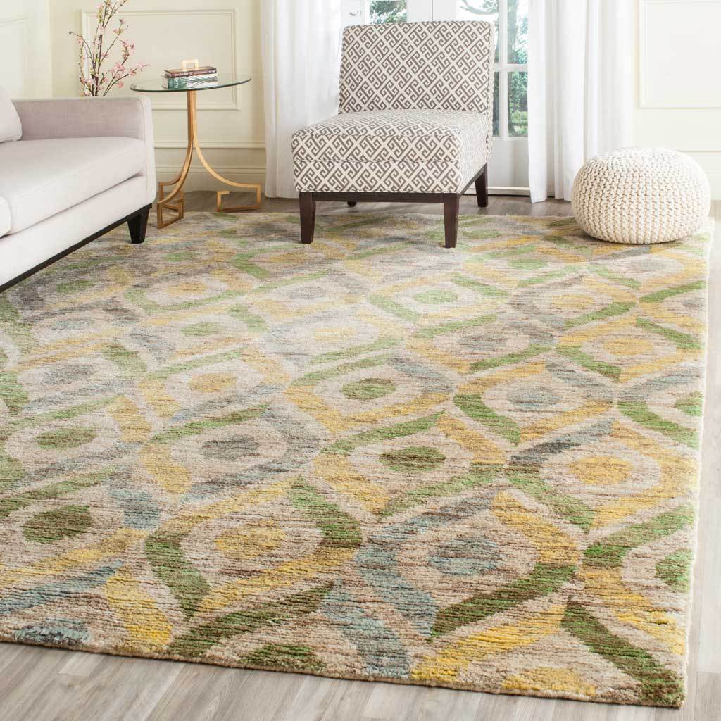 Bohemian Green/Yellow Area Rug - Image 6