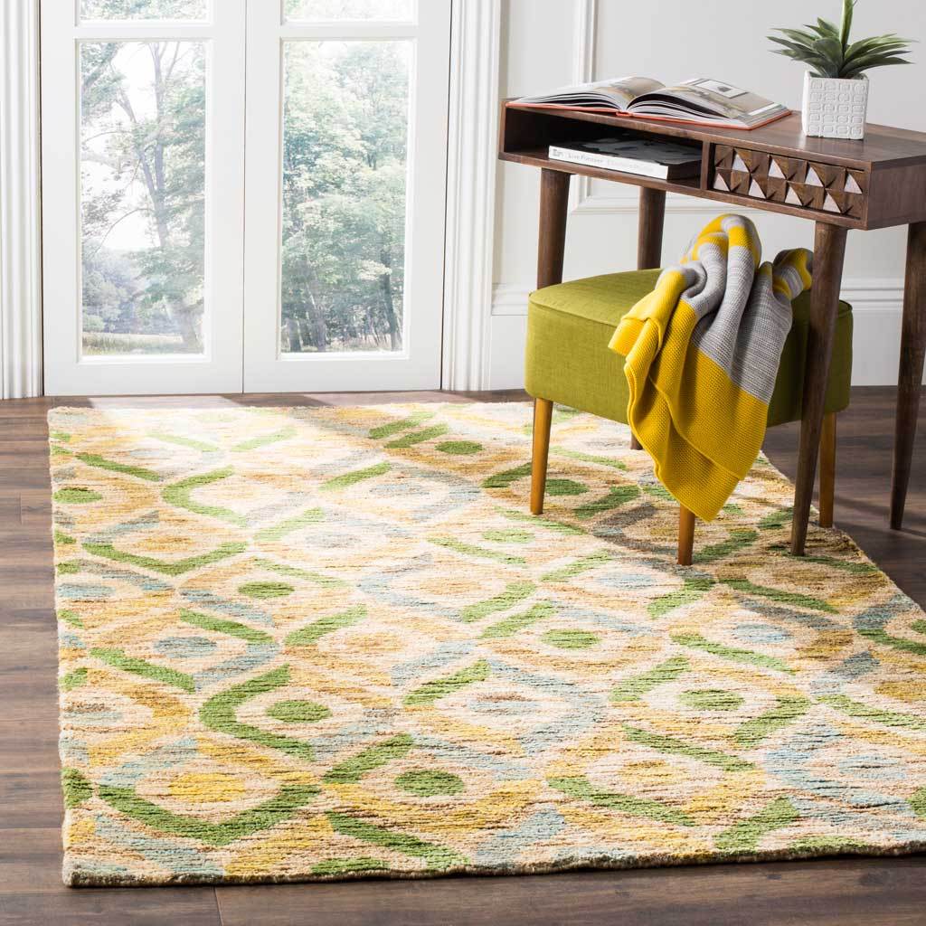 Bohemian Green/Yellow Area Rug - Image 7