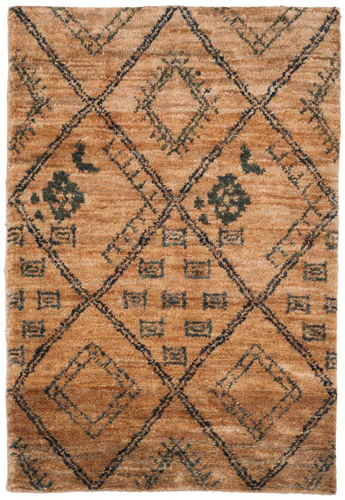 Bohemian Natural/Deep Teal Area Rug - Image 3