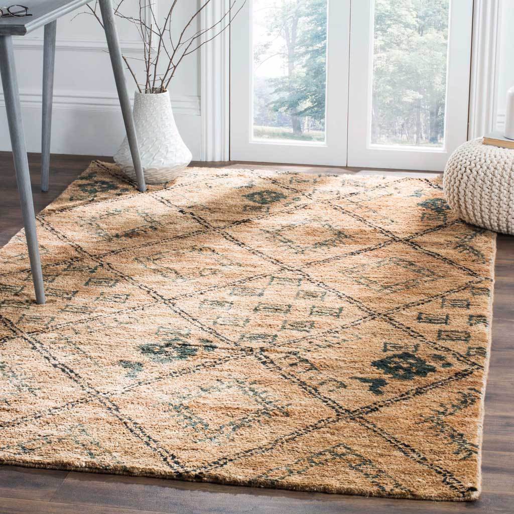 Bohemian Natural/Deep Teal Area Rug - Image 6