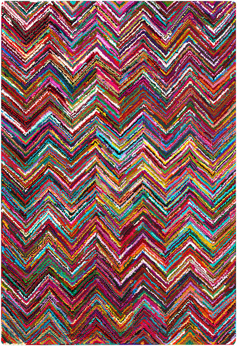 Boho Chevron Magenta/Aqua Area Rug - Image 2